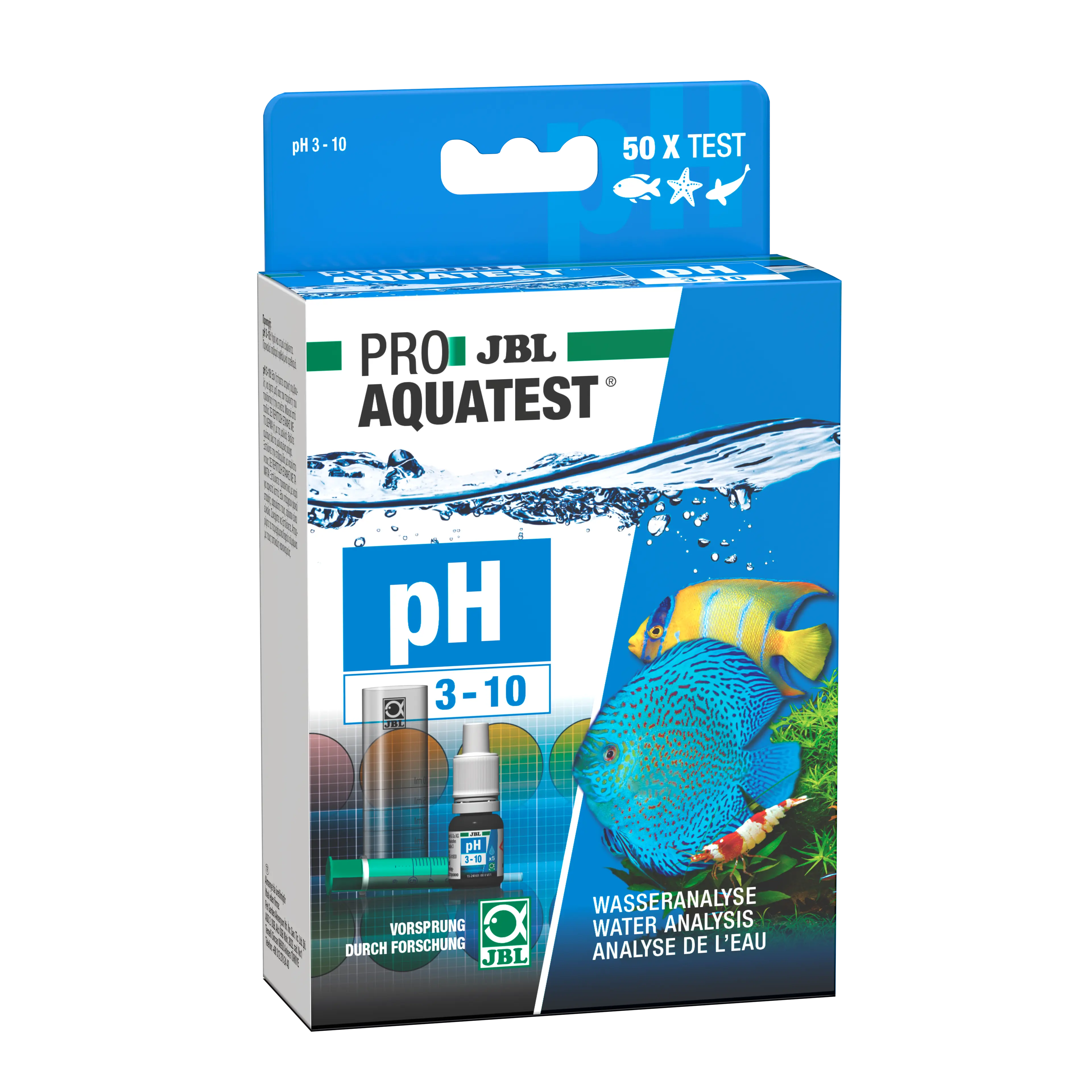 Simple and reliable monitoring of water values in ponds and aquariums. Determination of the optimum pH value for fresh and salt water.