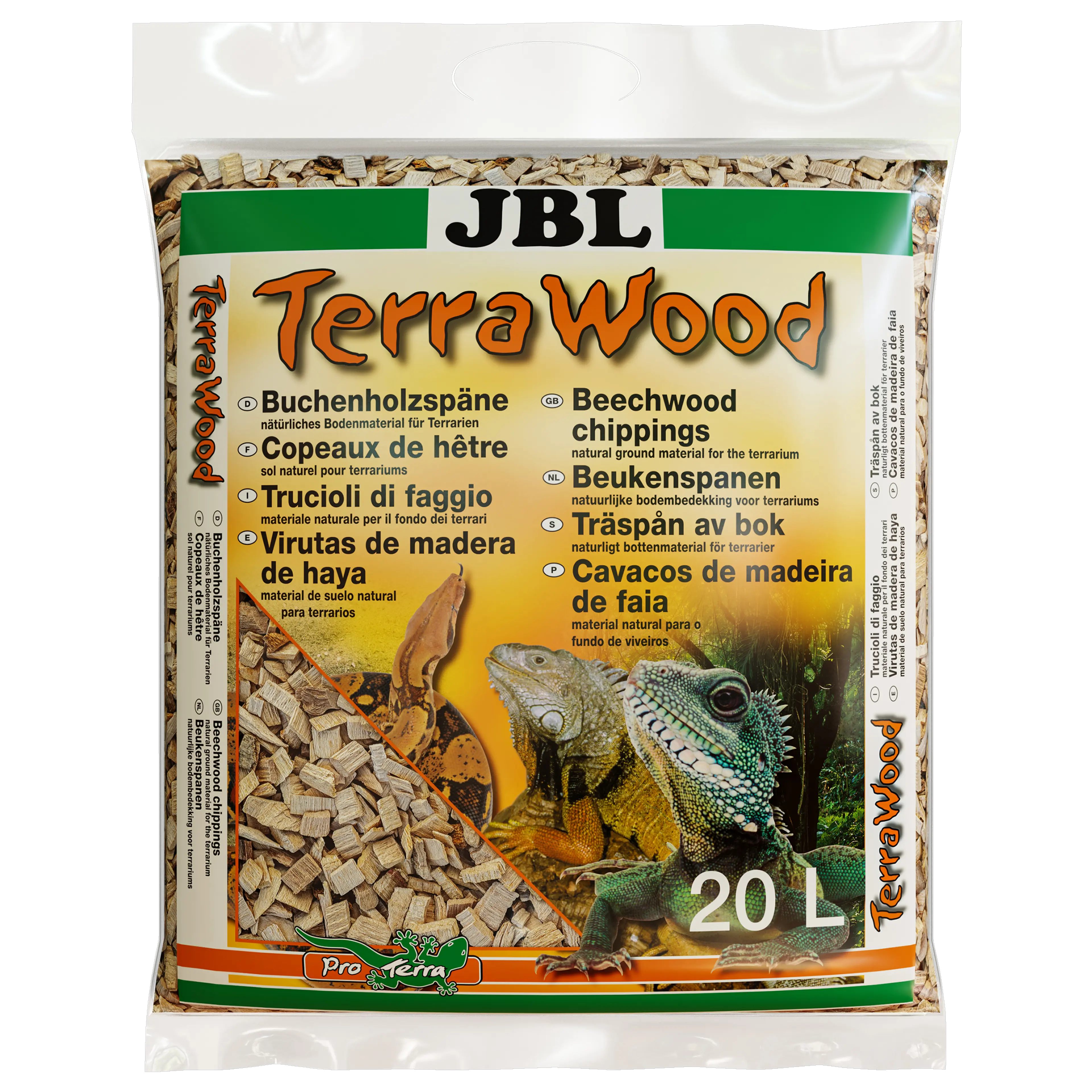 For dry and semi-dry terrariums: Natural substrate made from beech wood shavings