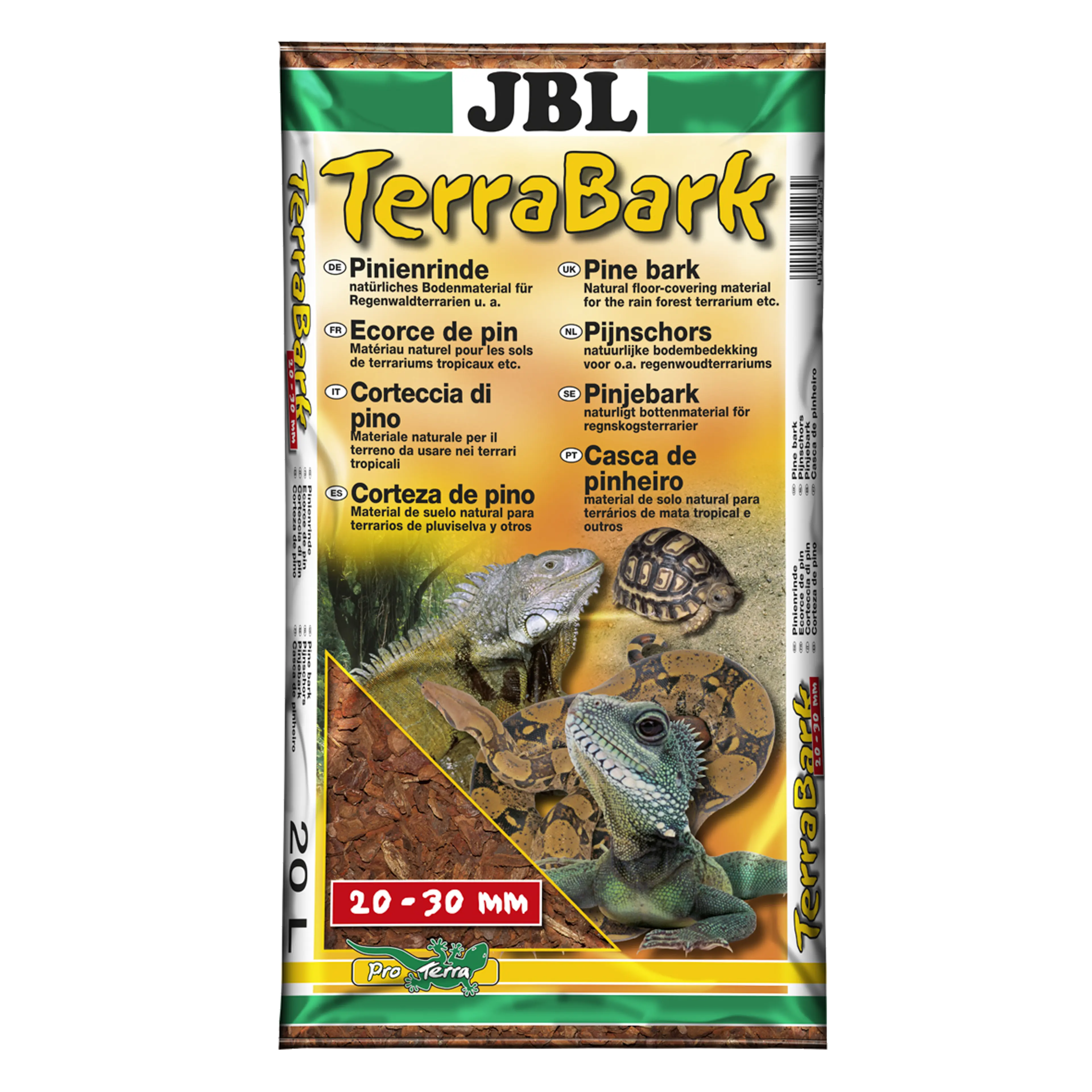 For forest and rainforest terrariums: Pine bark substrate