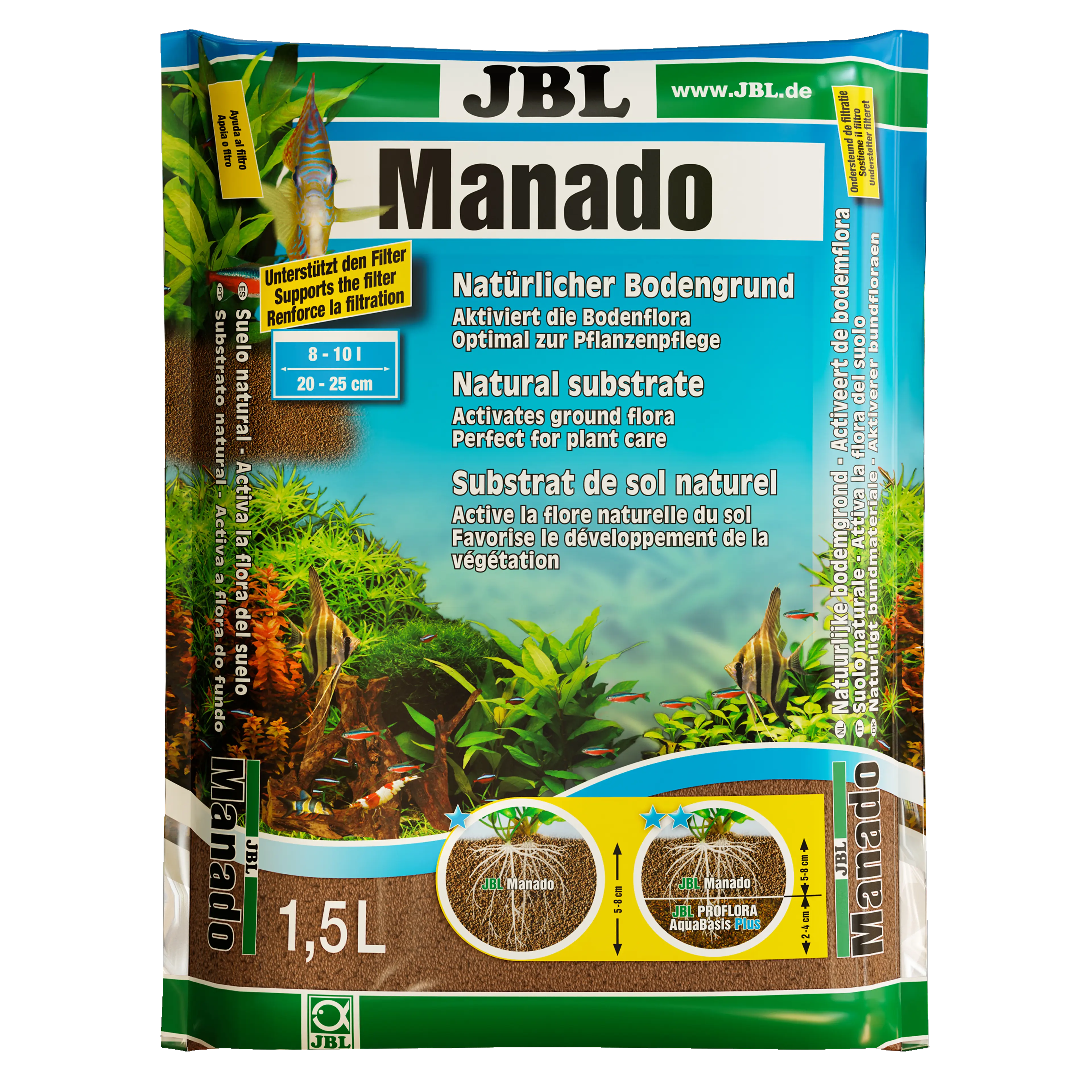 Ideal for plant care thanks to its porous structure and nutrient storage function: substrate for freshwater aquariums