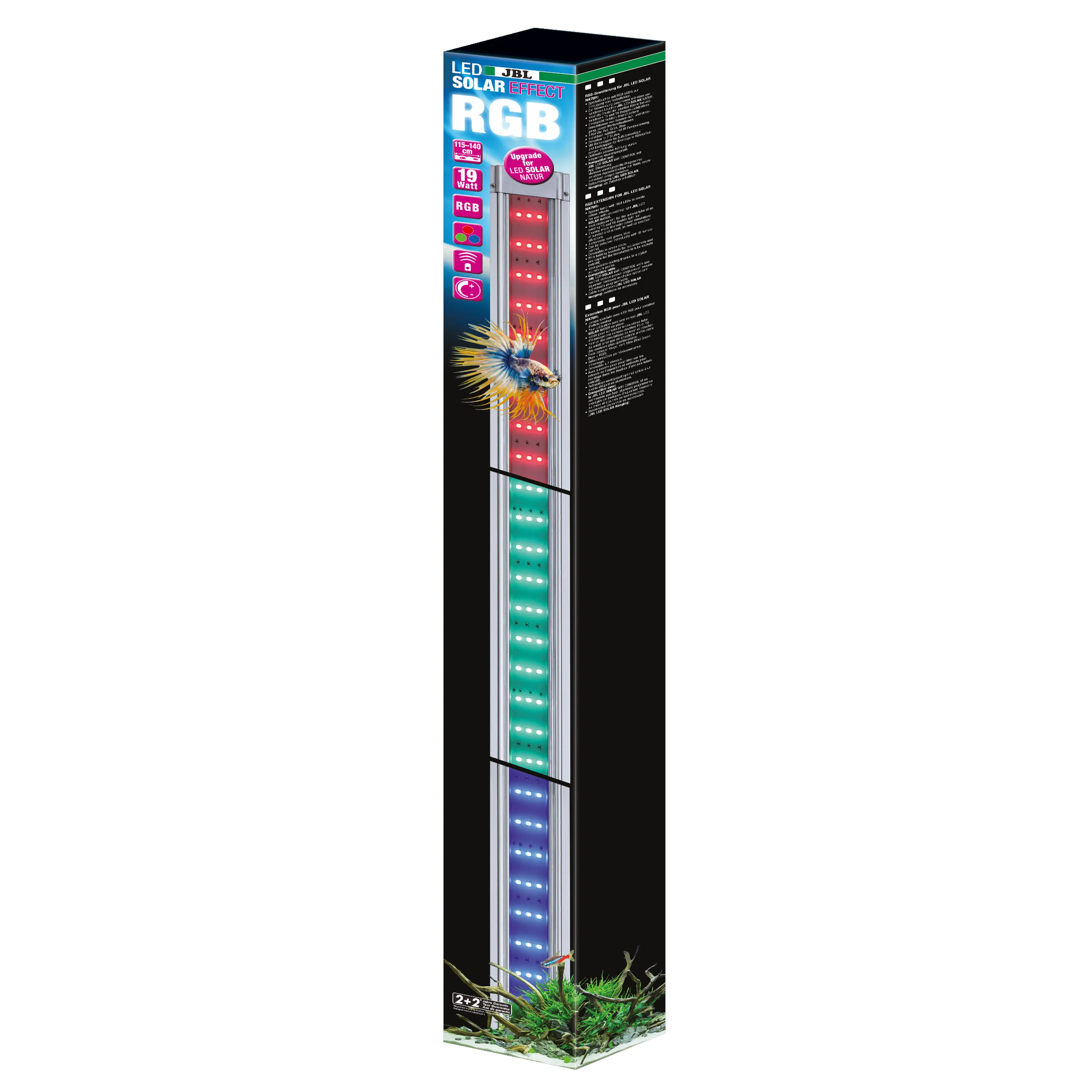 Special luminaire with RGB LEDs for creating colour effects, ideal as a replacement for a second coloured fluorescent tube (T5 or T8)