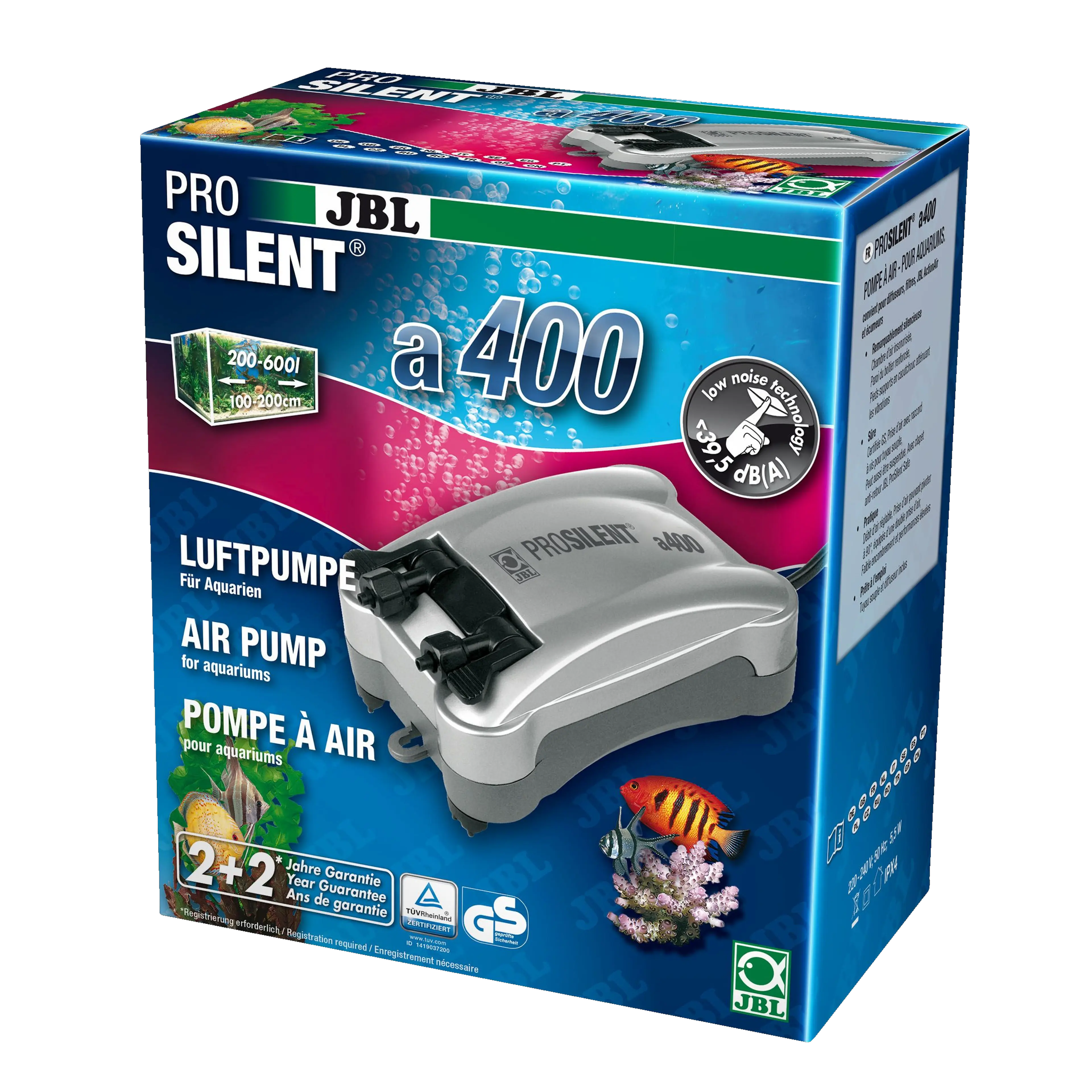 Health and well-being for fish and plants: Air pump for freshwater and saltwater aquariums  from 200 to 600 litres