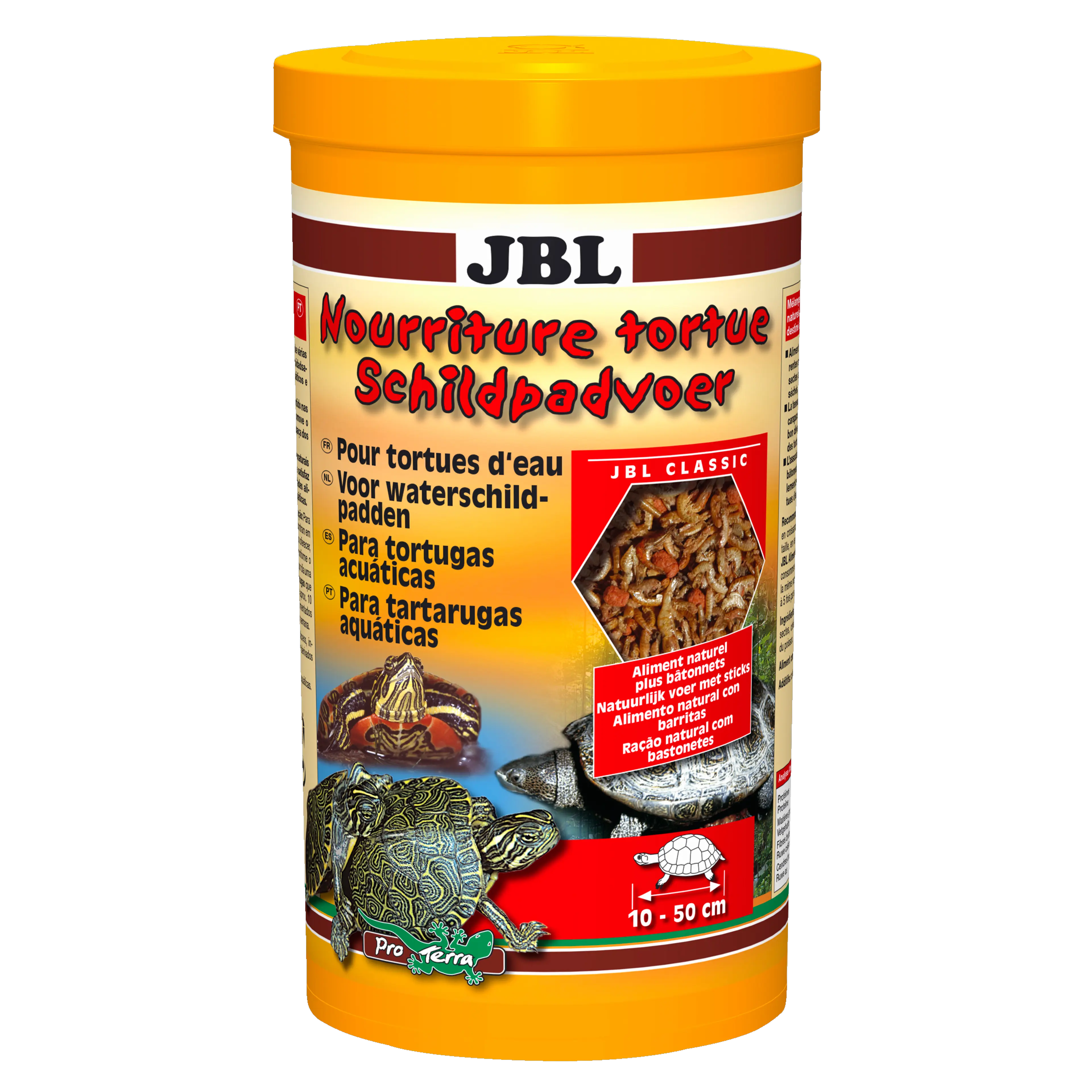 Spécialement adapté aux besoins alimentaires des tortues aquatiques et des tortues des marais : aliment naturel avec des bâtonnets alimentaires à base de poisson pour les tortues de 10 à 50 cm.