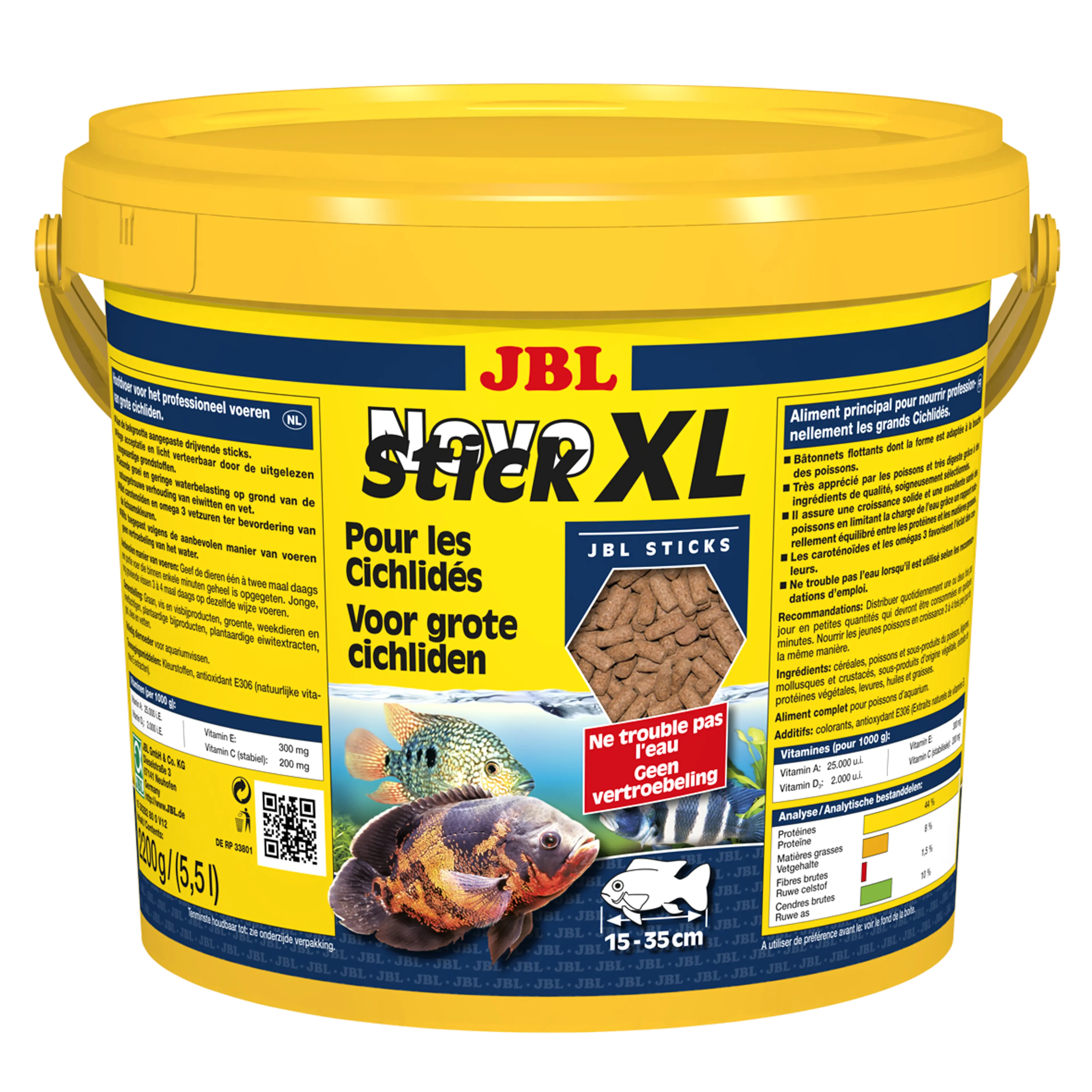 Complete nutrition and optimal growth for large carnivorous cichlids