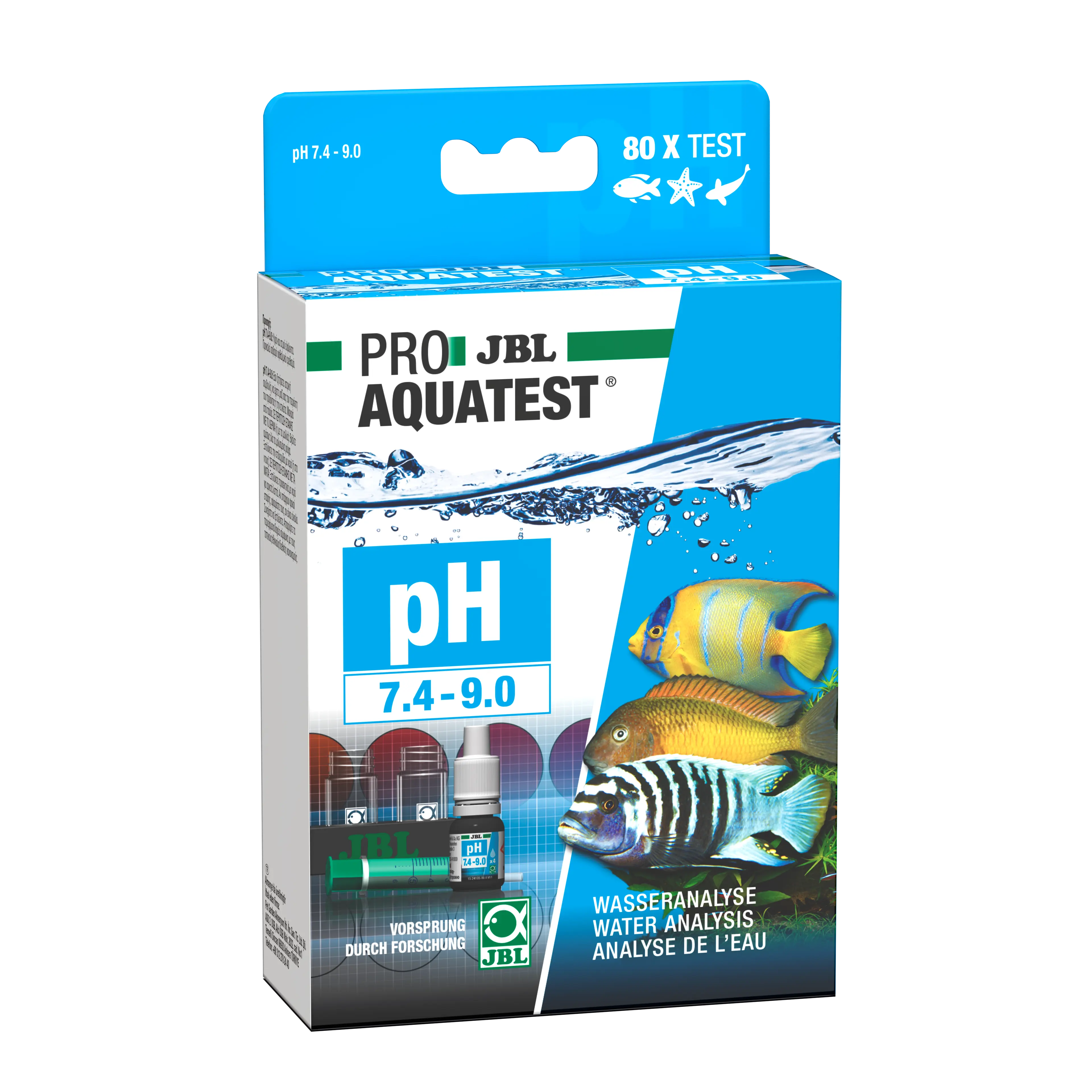Simple and reliable monitoring of water values in aquariums and ponds. Determination of the optimum pH value for fresh and salt water.
