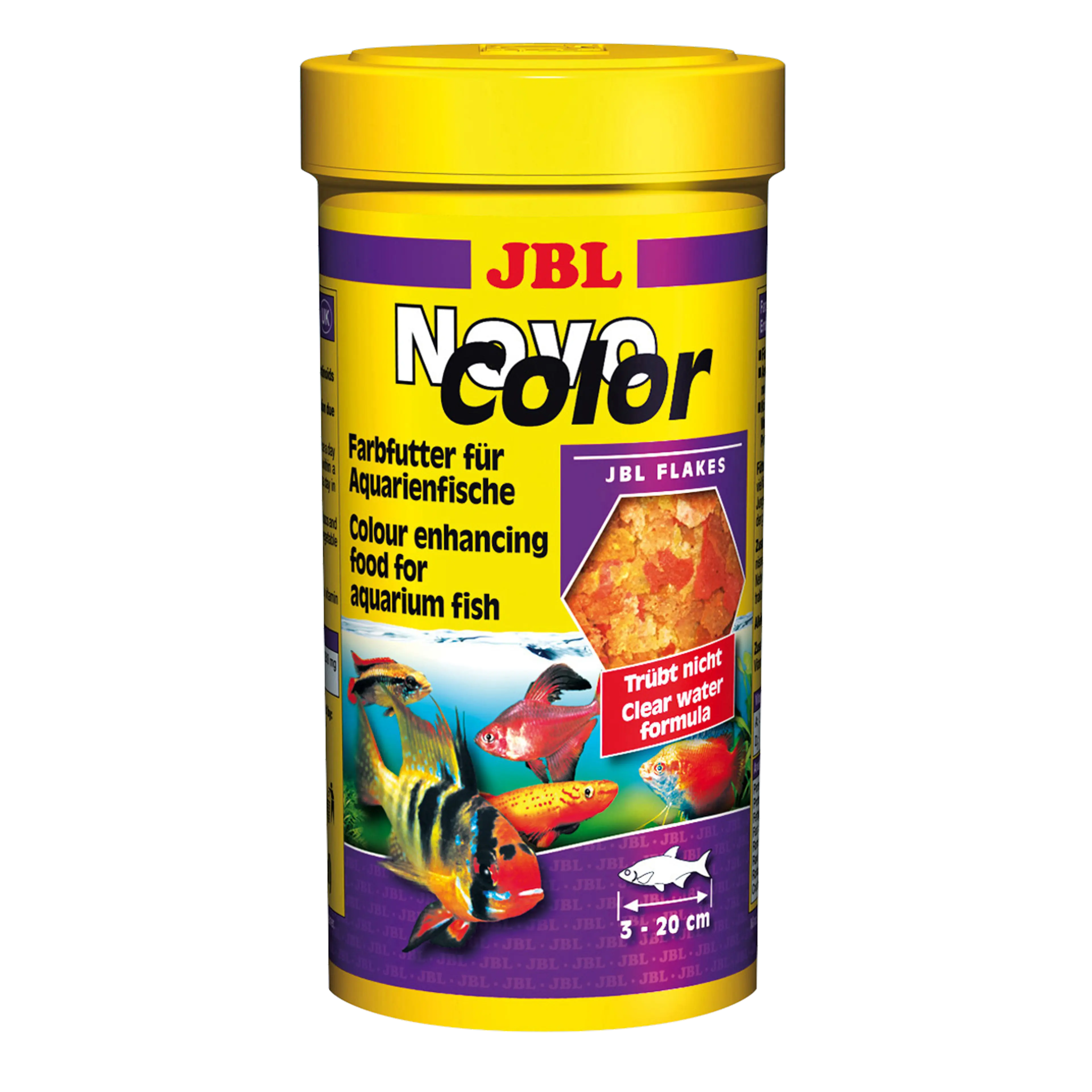 Complete nutrition, optimal growth and vibrant colours for tropical freshwater fish: 50 natural raw materials in 7 feed flakes. Selected raw materials promote vibrant colours.