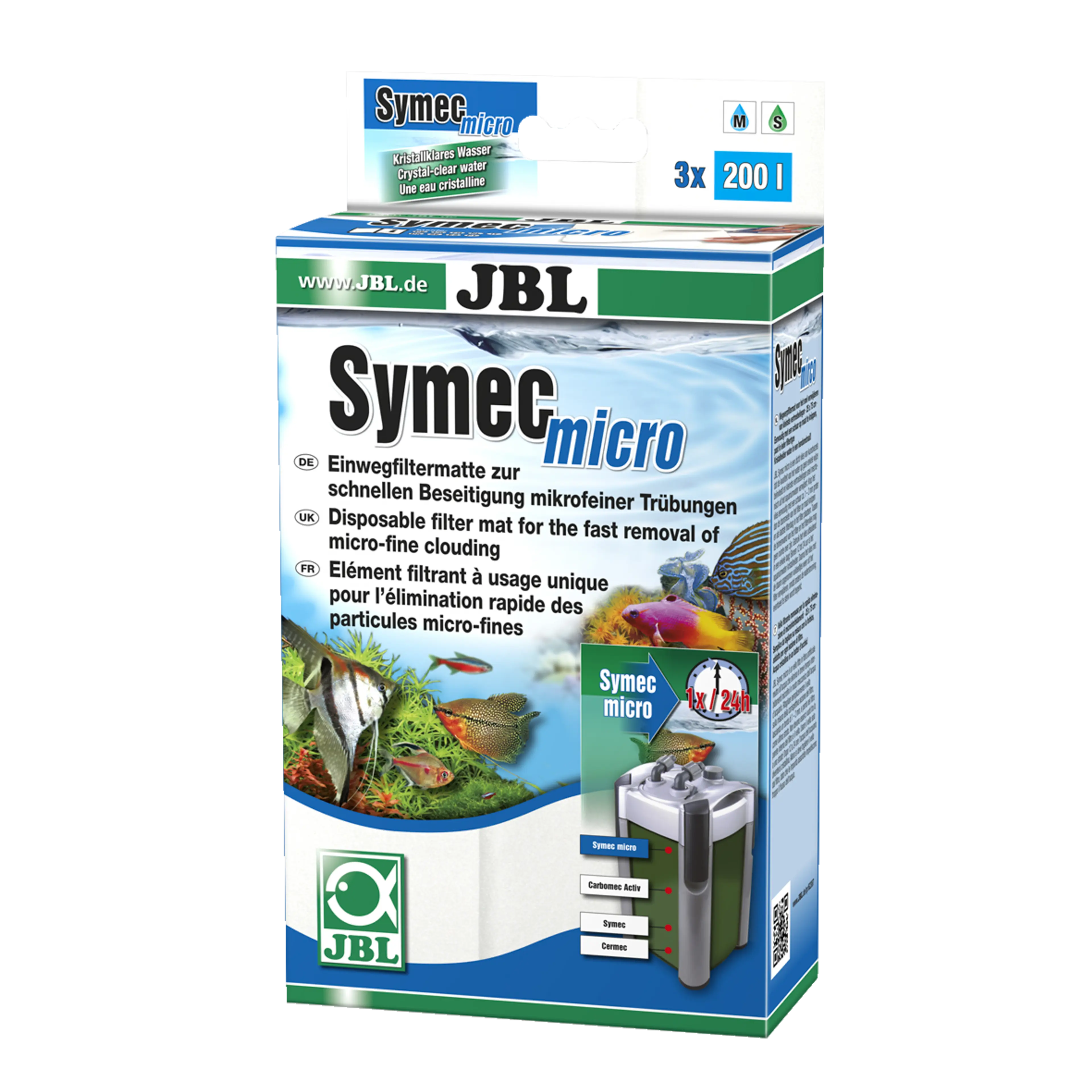 Quick removal of micro-fine cloudiness in freshwater and saltwater aquariums: high-quality microfleece for use in aquarium filters