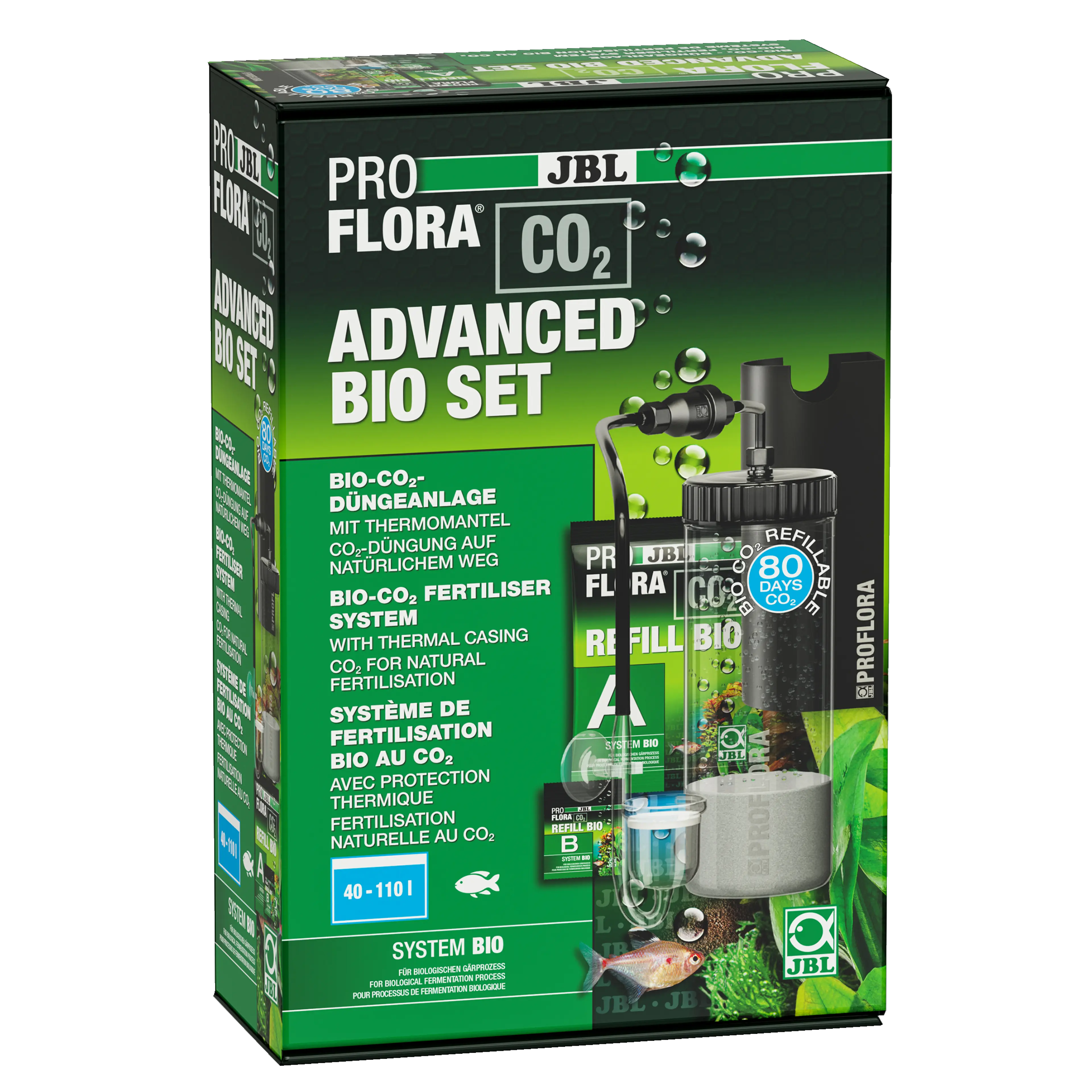 Provides aquarium plants with the main nutrient CO₂ for healthy and vigorous growth, thus preventing algae growth.