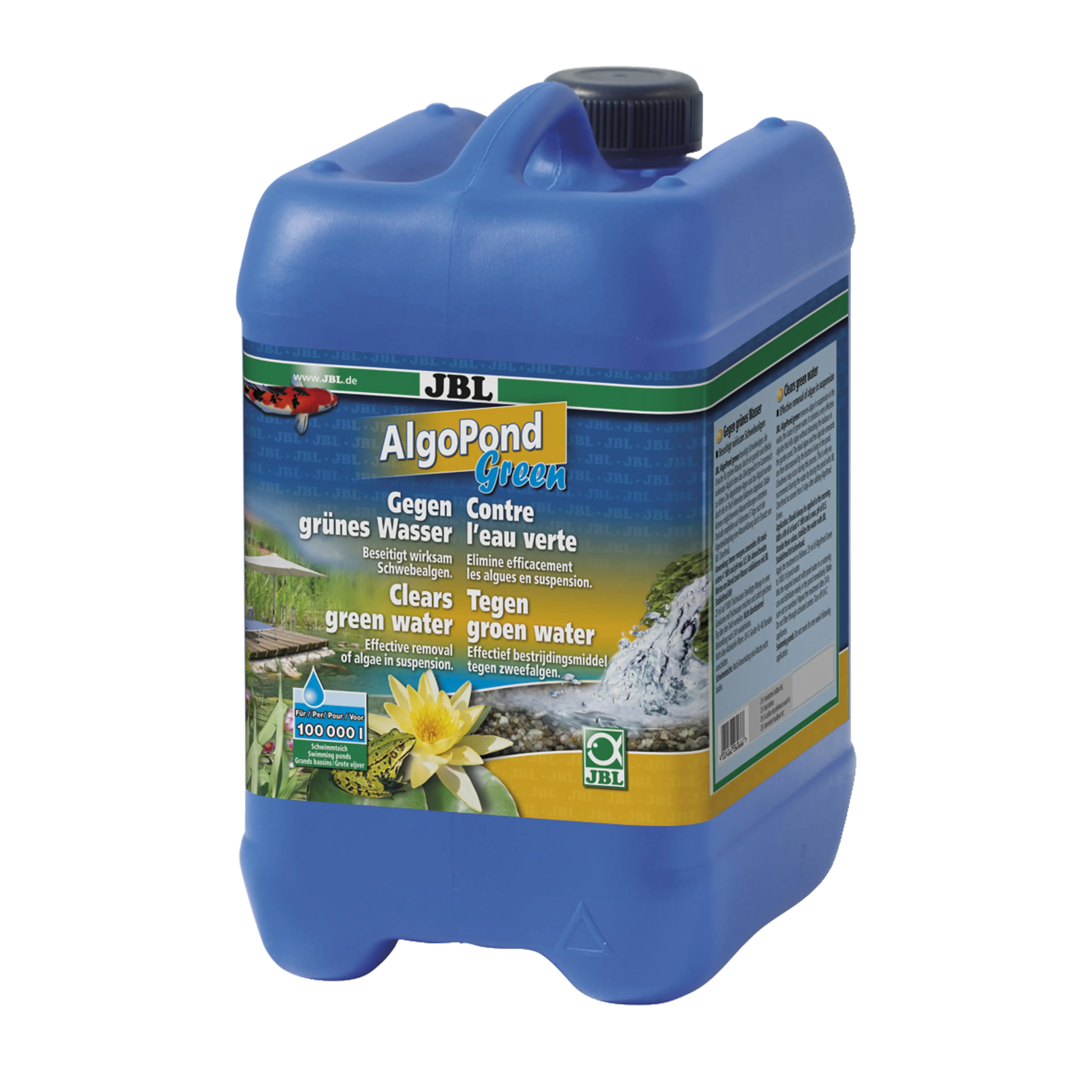 For fast and effective control of all types of floating algae (green water) in garden ponds
