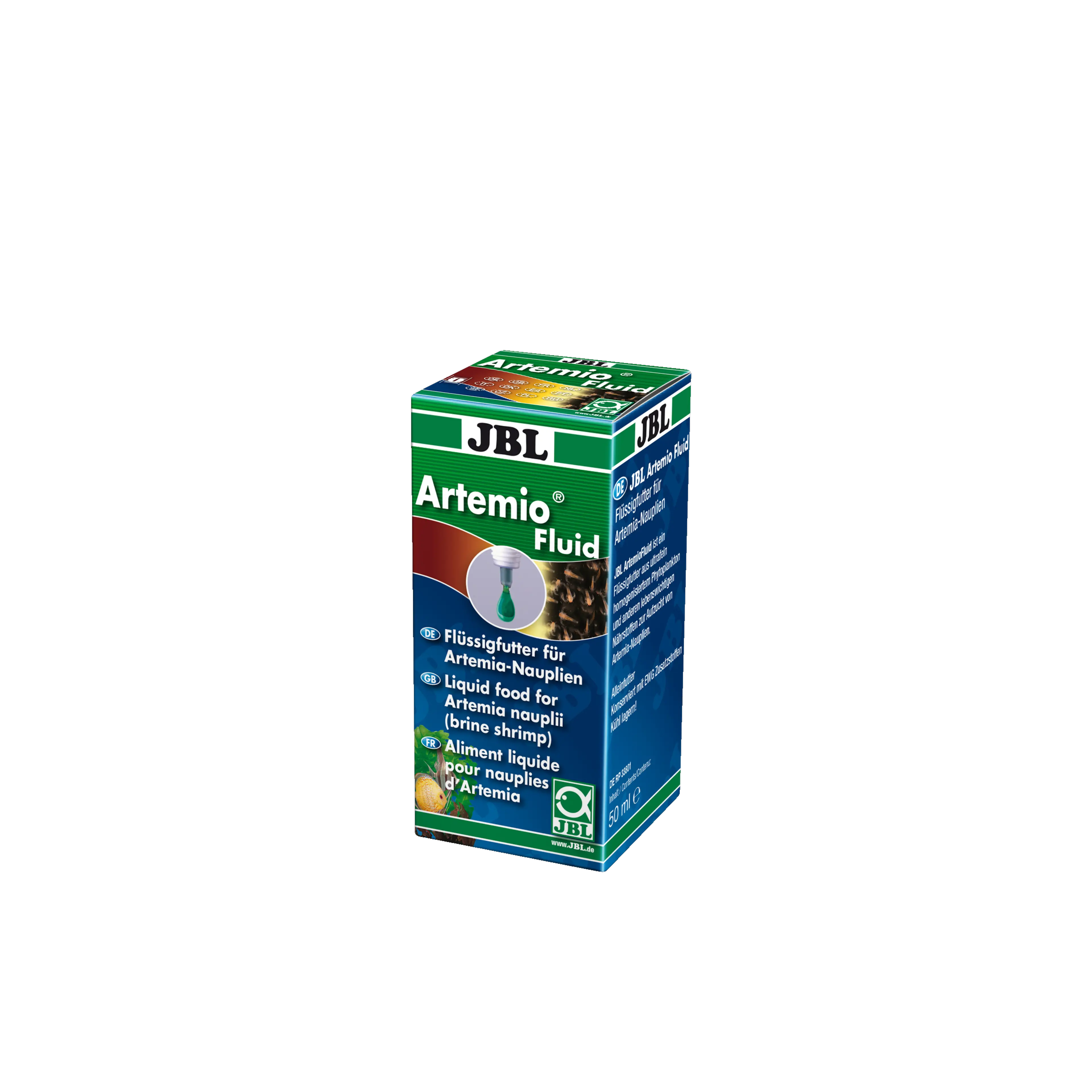 Aliment liquide pour l'élevage d'aliments vivants : phytoplancton homogénéisé et autres nutriments essentiels à l'alimentation des crevettes Artemia.