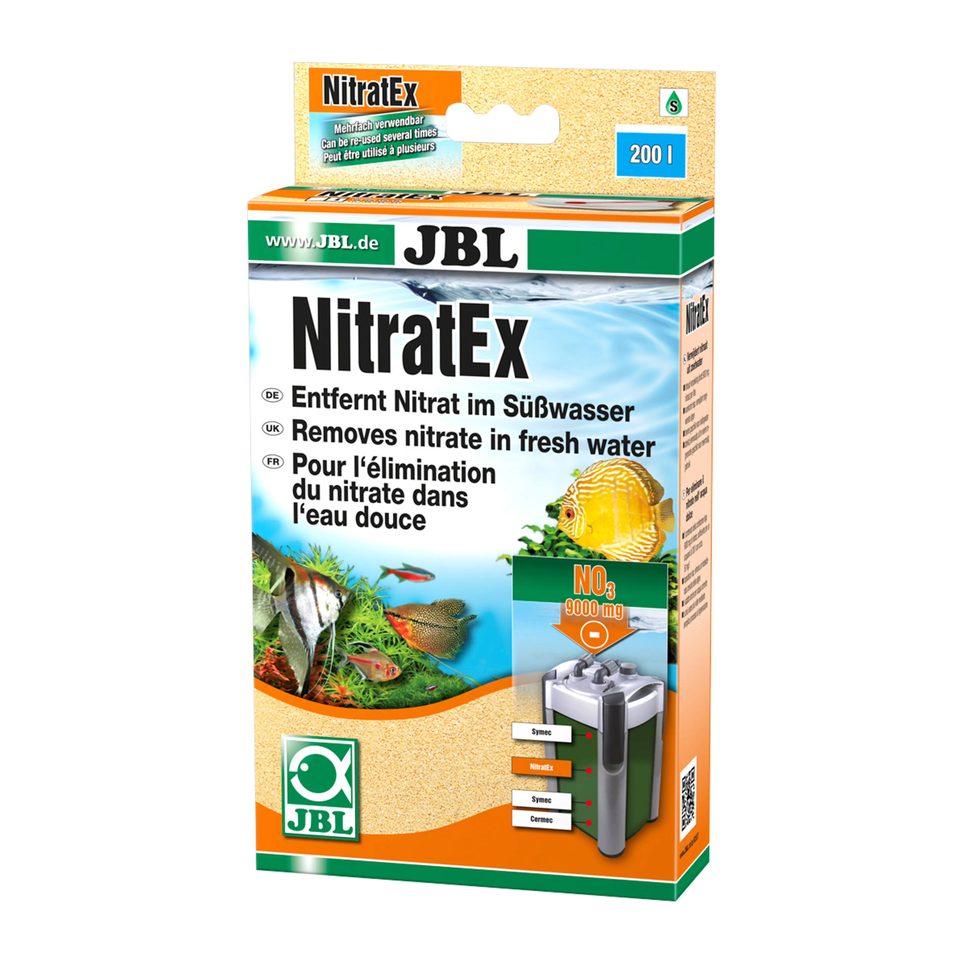 Prevention and removal of unwanted algae: filter media for use in aquarium filters or for tap water for rapid nitrate removal.
