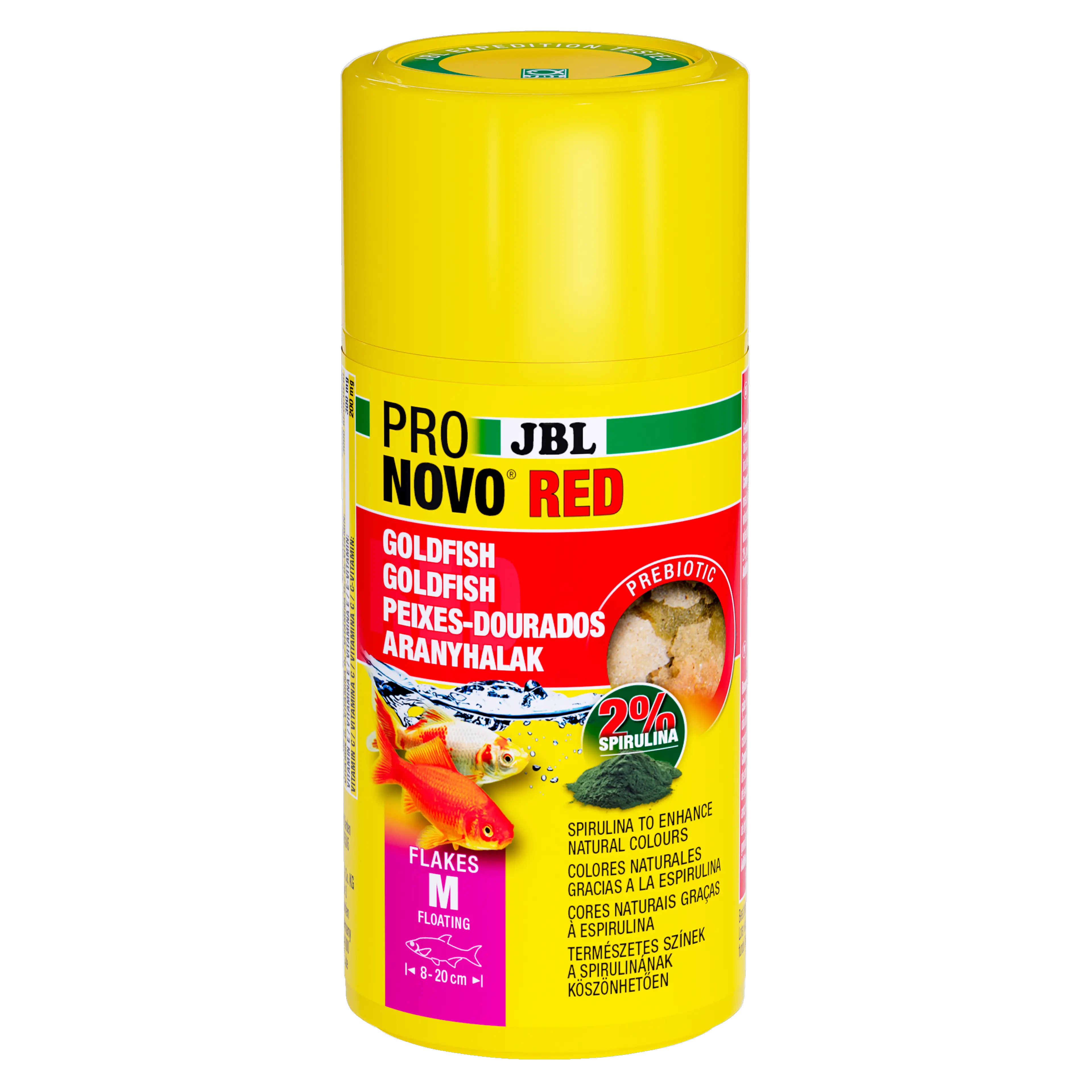 Prebiotic, floating goldfish food: Special fibre in the food provides the beneficial intestinal bacteria with nourishment for healthy digestion.