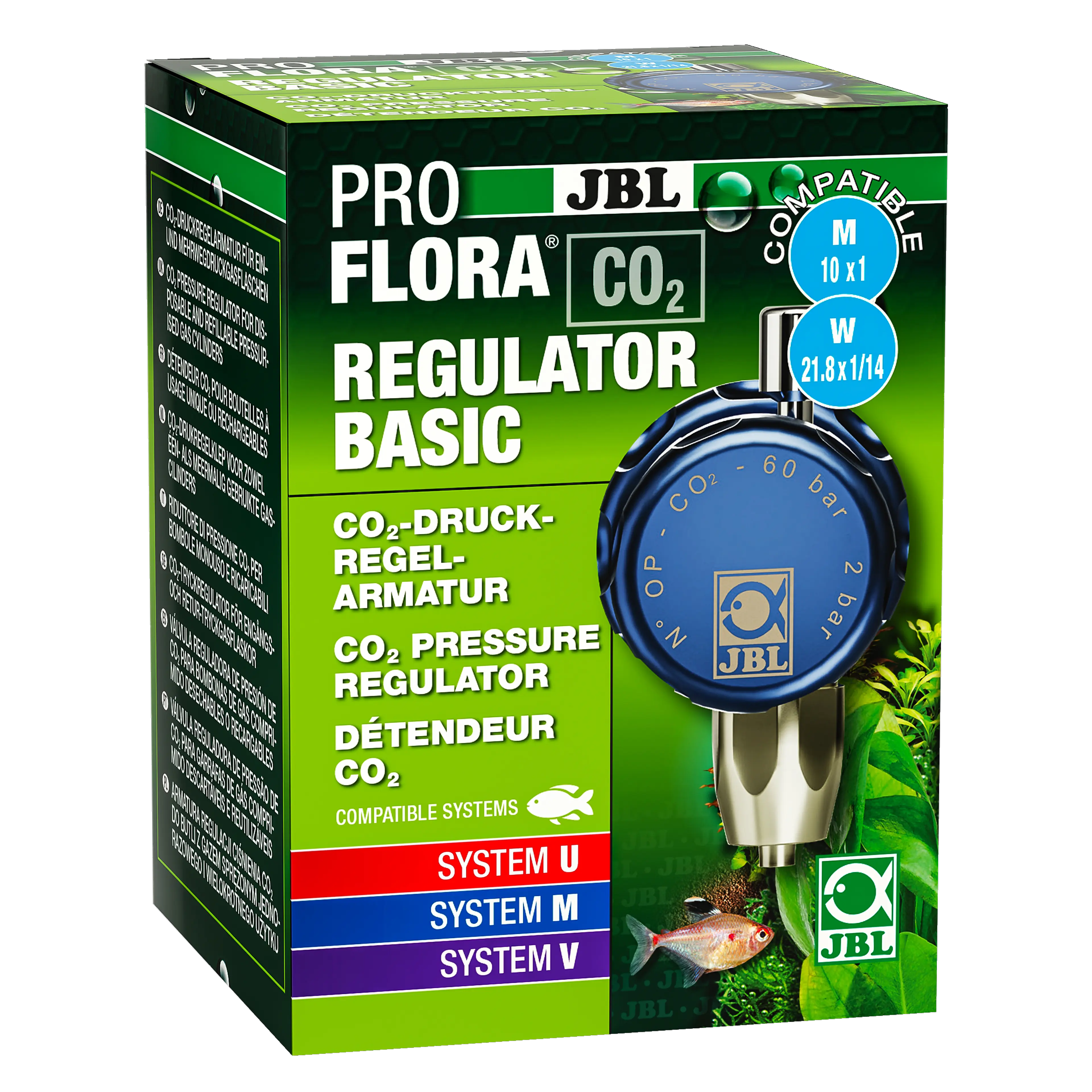 The pressure reducer reduces the cylinder pressure from approx. 60 bar to a low working pressure of 2 bar, so that the CO2 supply can be easily regulated.
