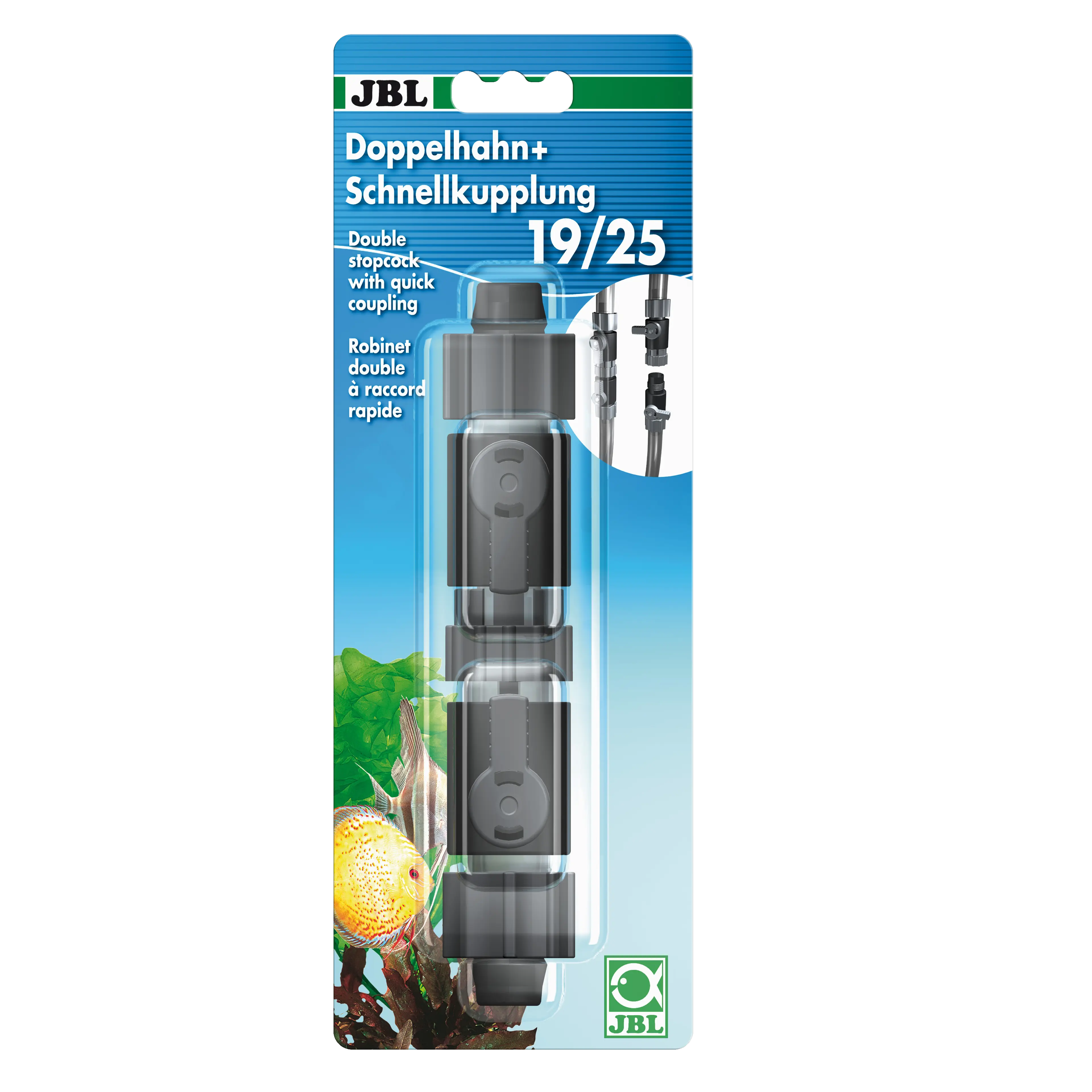 Een snelkoppeling is handig wanneer technische apparaten, zoals buitenfilters, van de aan het aquarium gemonteerde slangen moeten worden losgekoppeld om ze te reinigen.