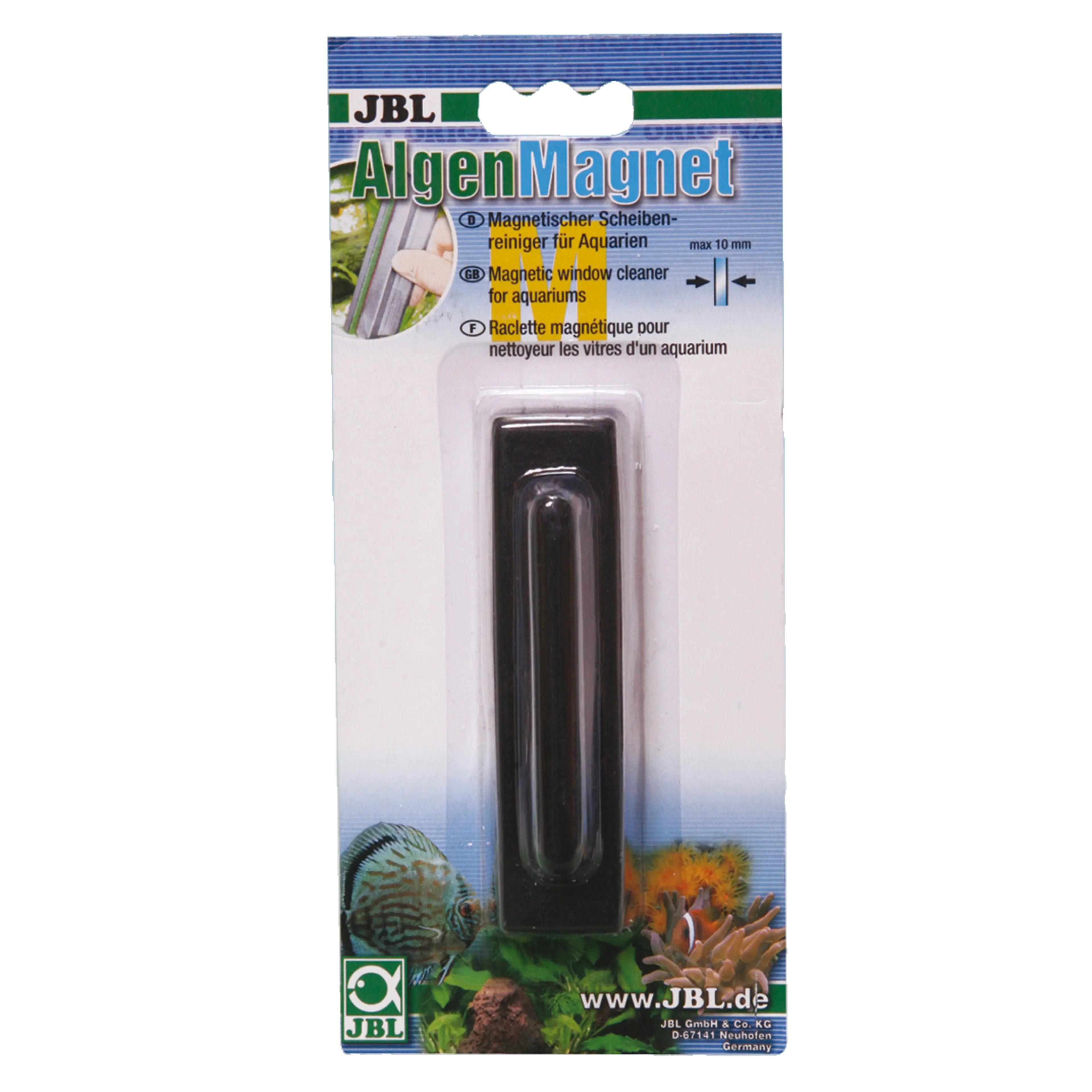 Nettoyage des vitres de l'aquarium sans se mouiller les mains : nettoyeur magnétique pour éliminer les algues des vitres. Selon le modèle, pour des vitres d'une épaisseur de 6 à 15 mm.