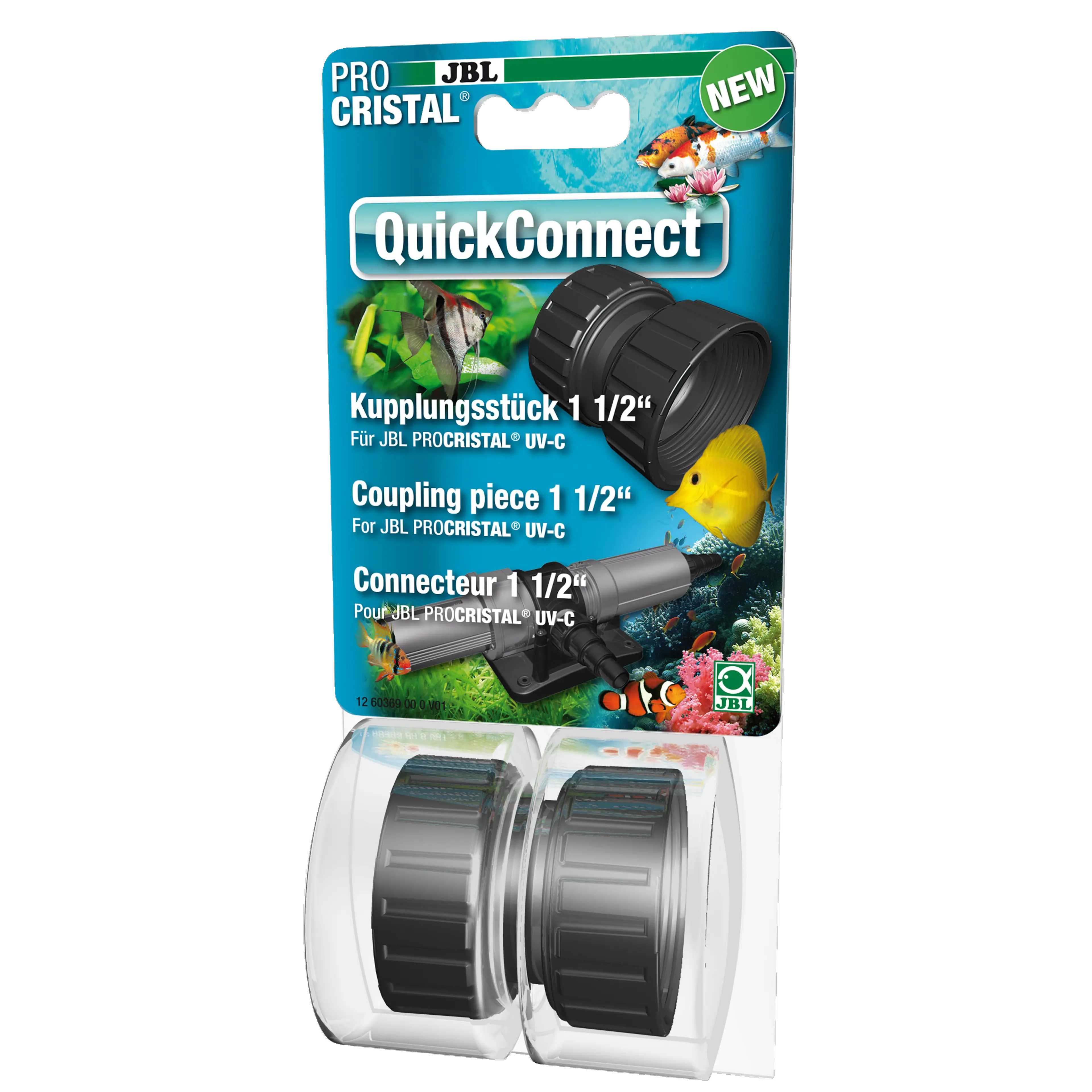 Simply screws onto the inlet or outlet of a UV-C water clarifier and connects to a second device.