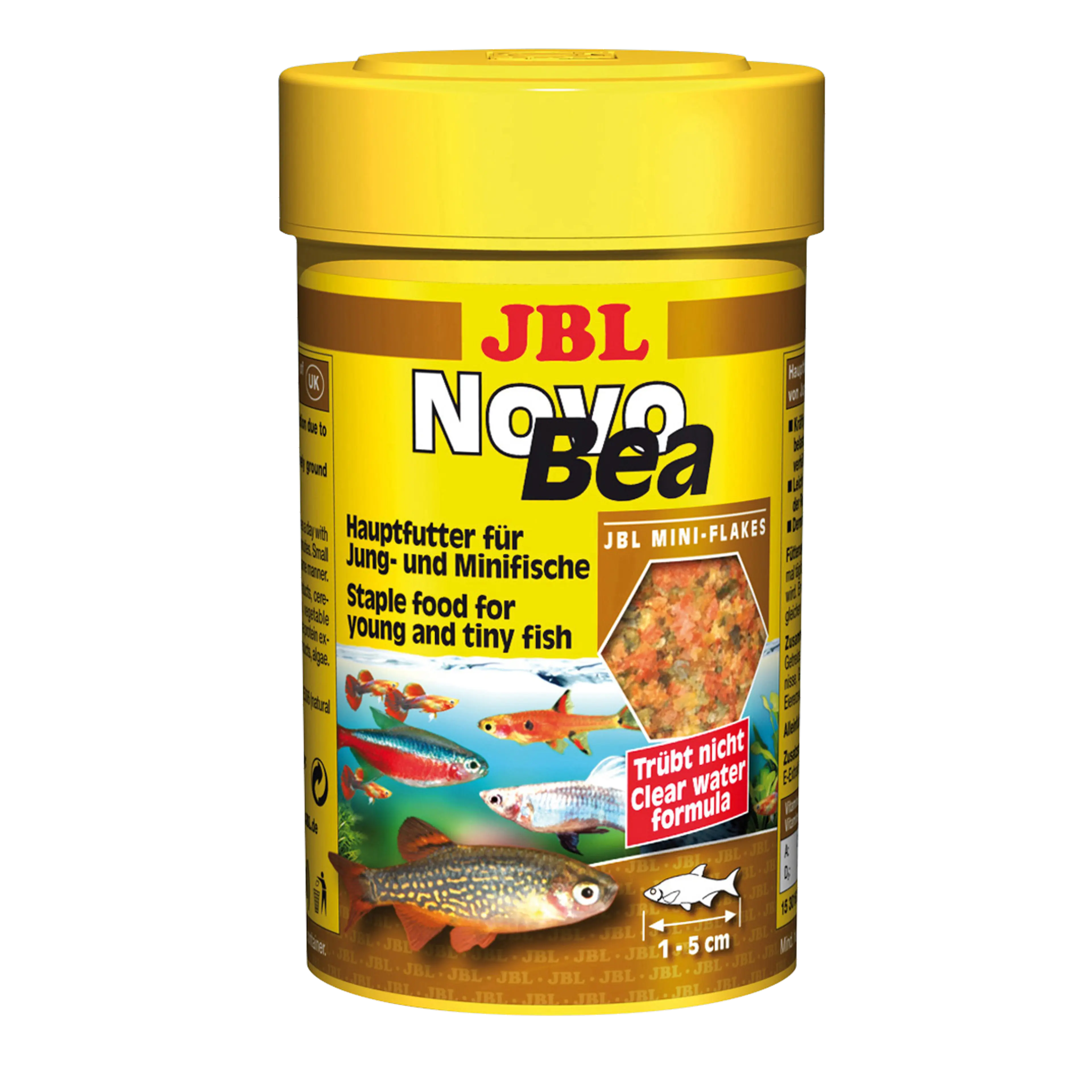 Complete nutrition and optimal growth for small fish species and young fish: 52 natural raw materials in 7 feed flakes