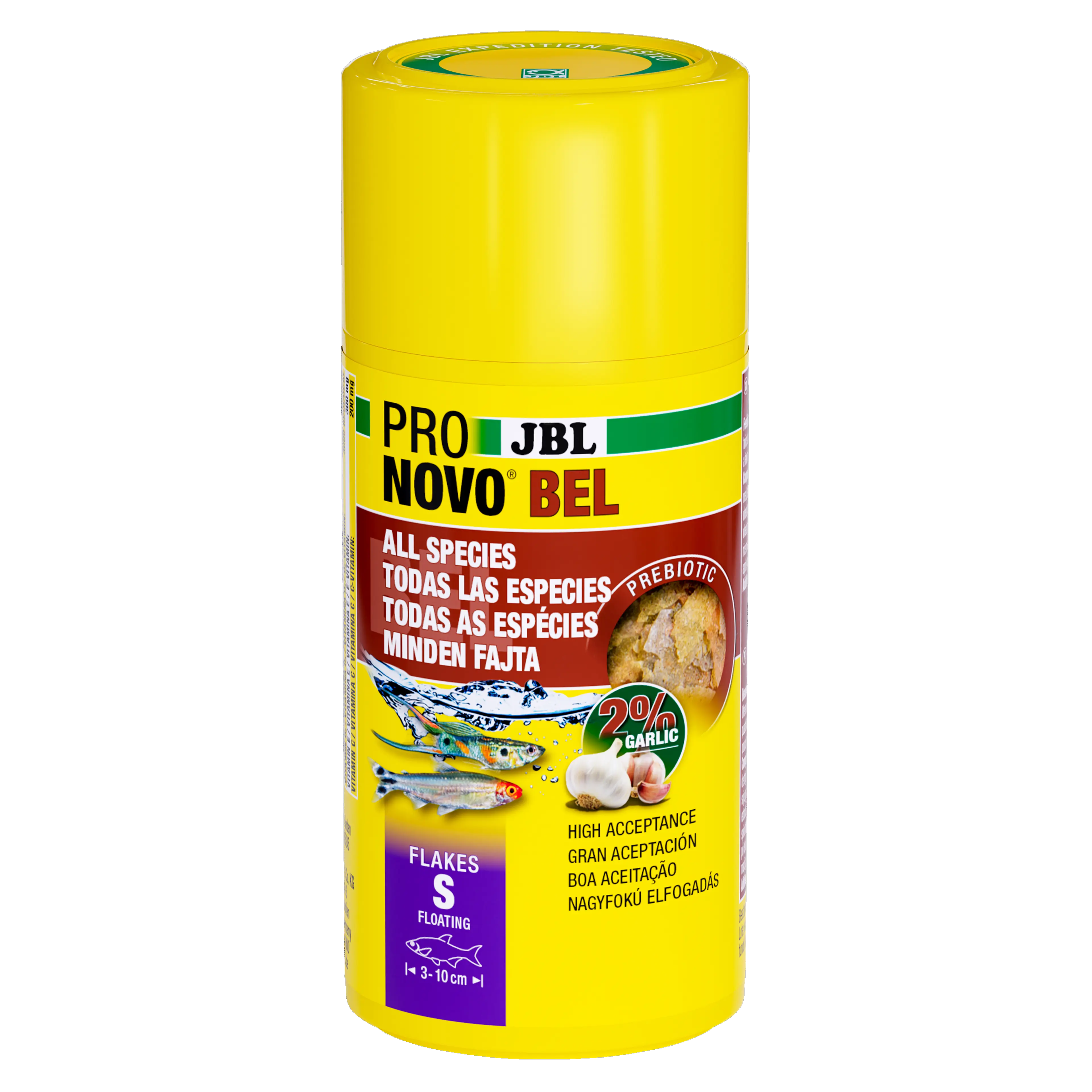 Prebiotic aquarium fish food with garlic: Special fibre in the food provides the beneficial intestinal bacteria with nourishment for healthy digestion.