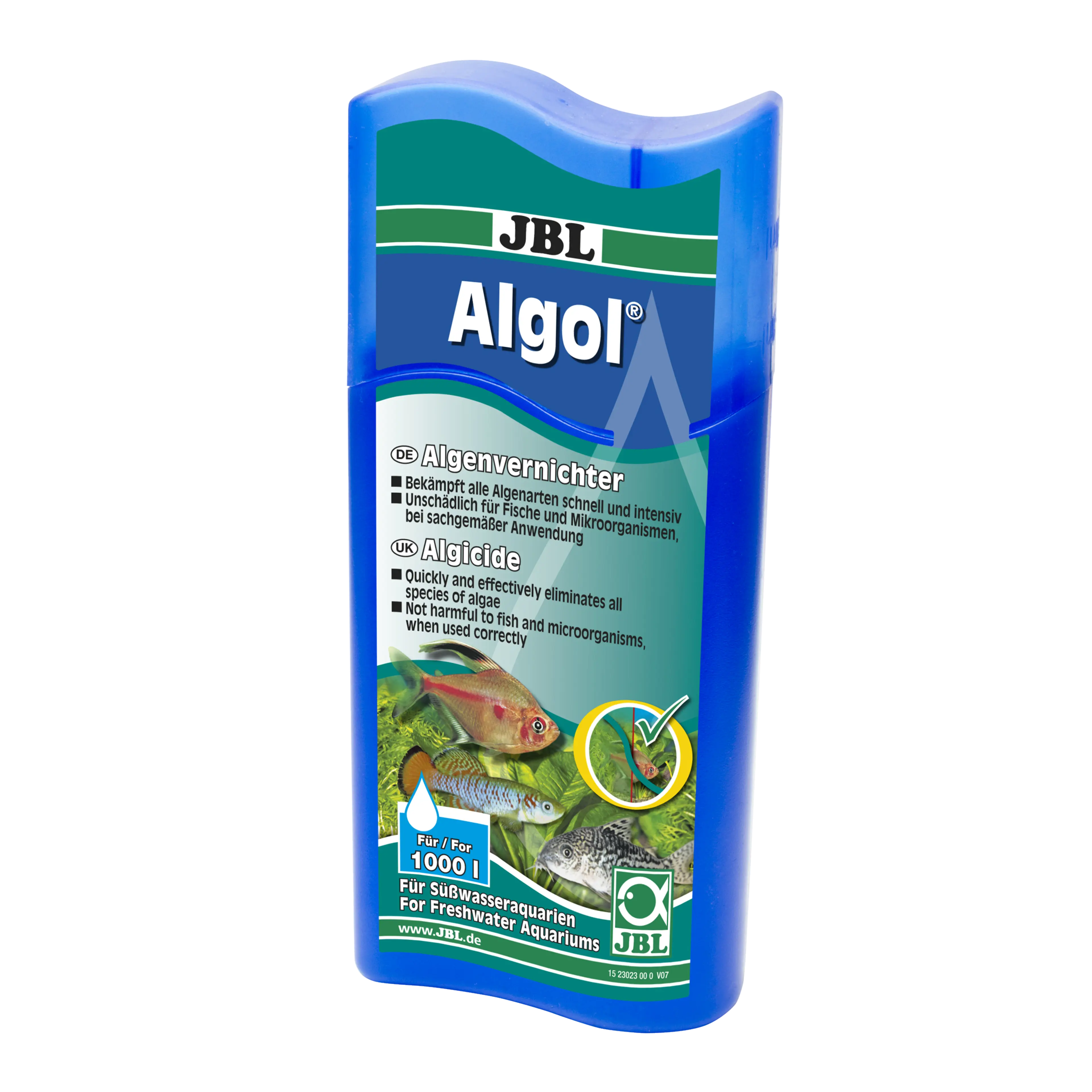 Para acuarios de agua dulce: combate intensamente todo tipo de algas (incluso el agua verde = algas en suspensión)