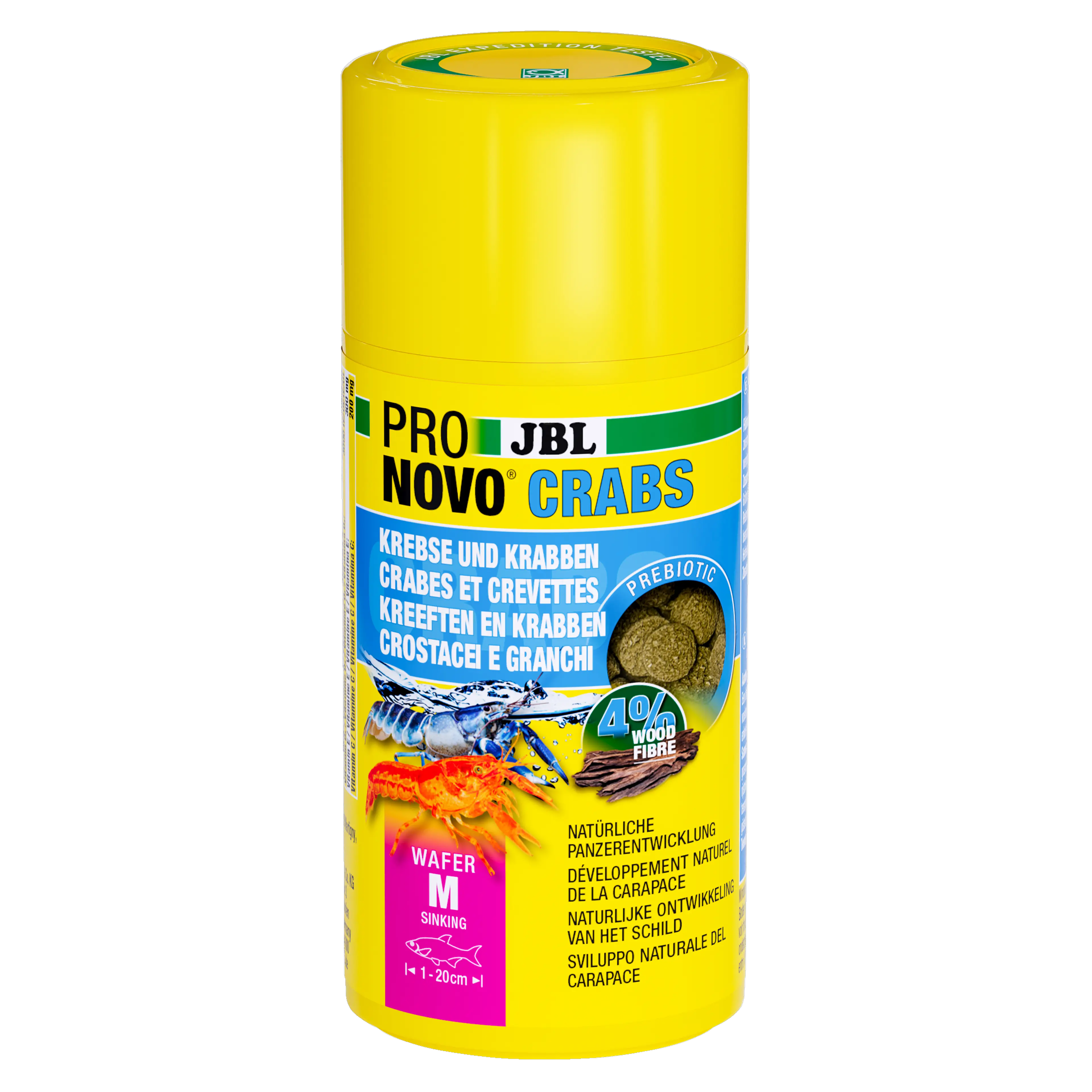 Complete nutrition with fish and shrimp meat for beautiful colours and healthy growth in crabs