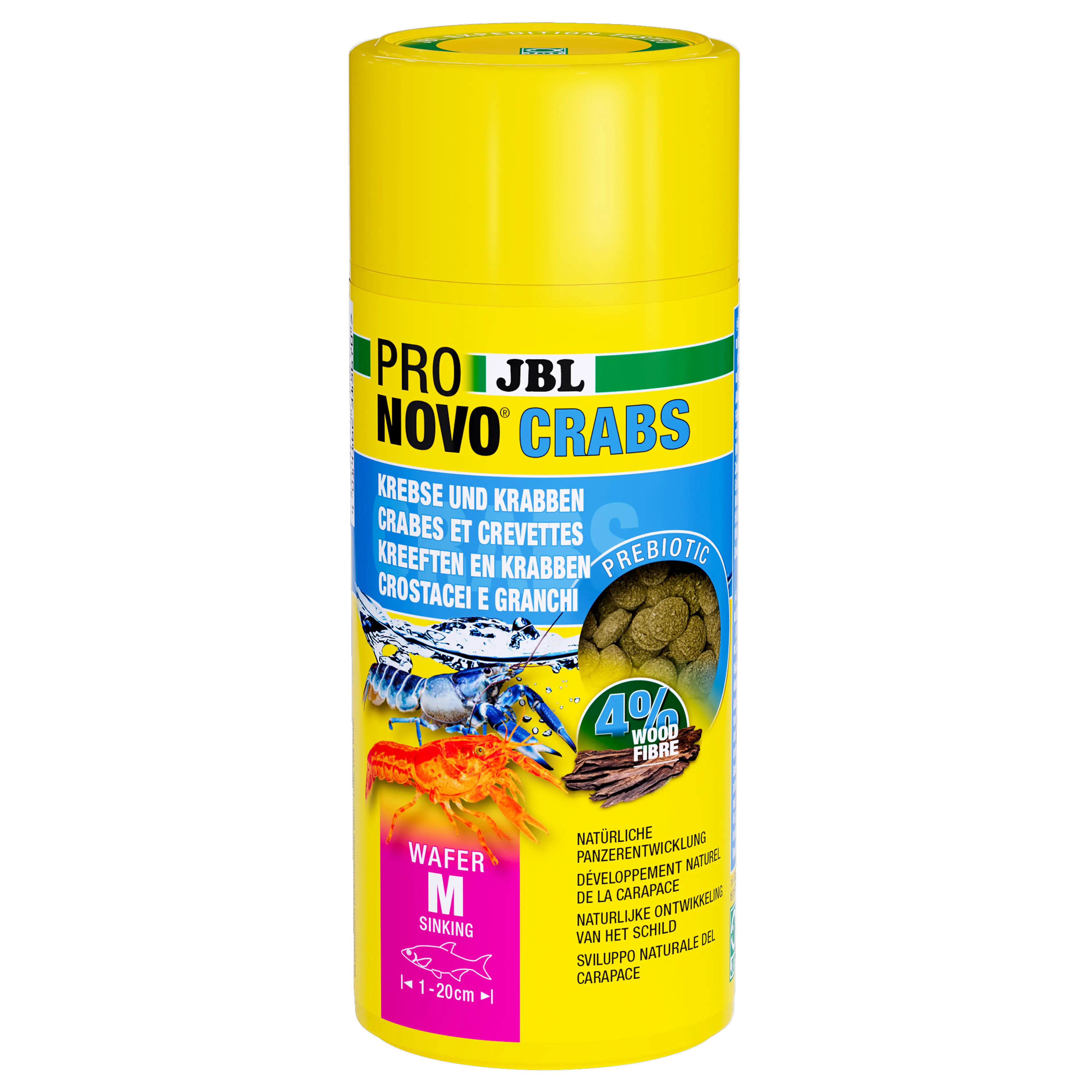 Complete nutrition with fish and shrimp meat for beautiful colours and healthy growth in crabs