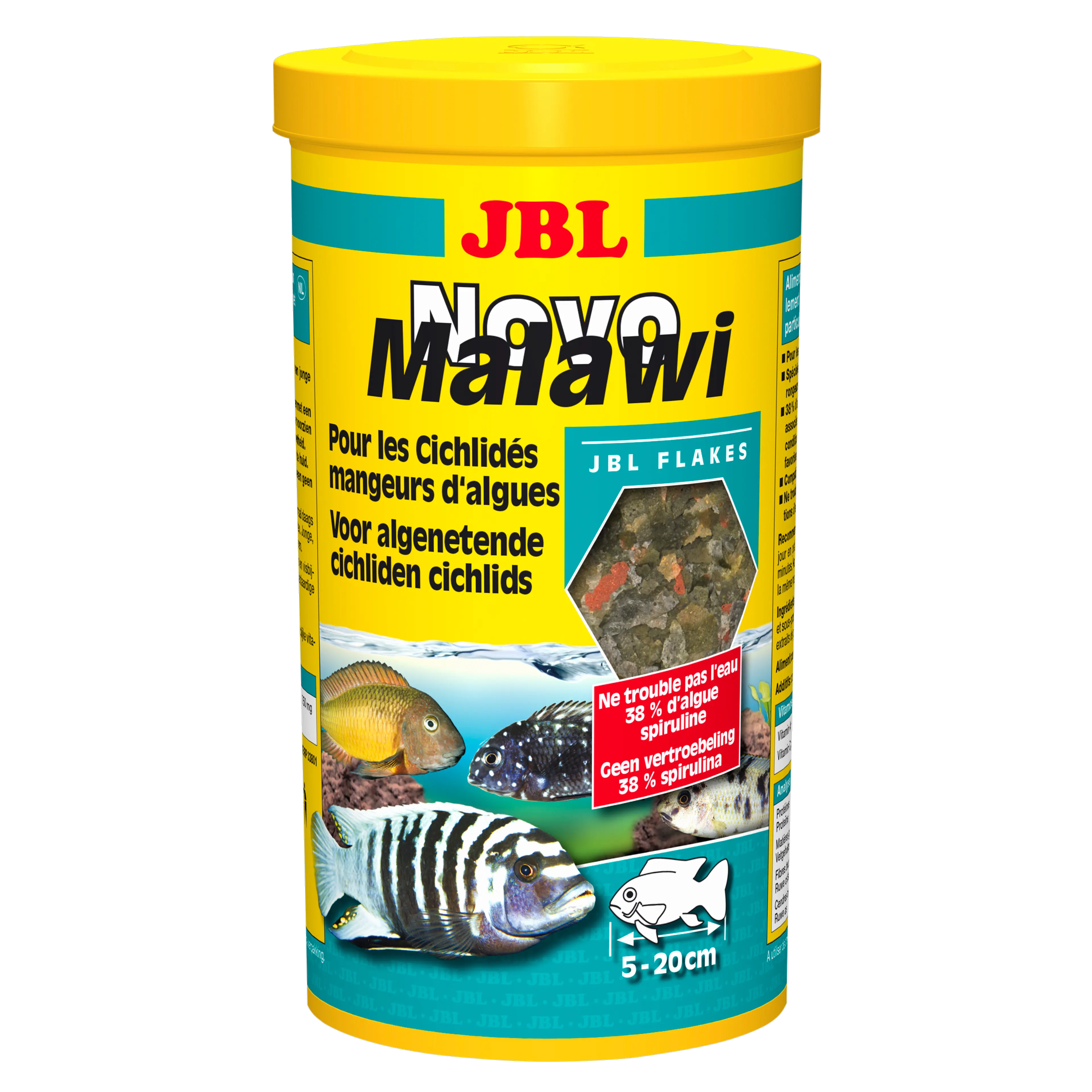 Alimentation complète et croissance optimale des cichlidés herbivores (croissance) des lacs Malawi et Tanganyika.