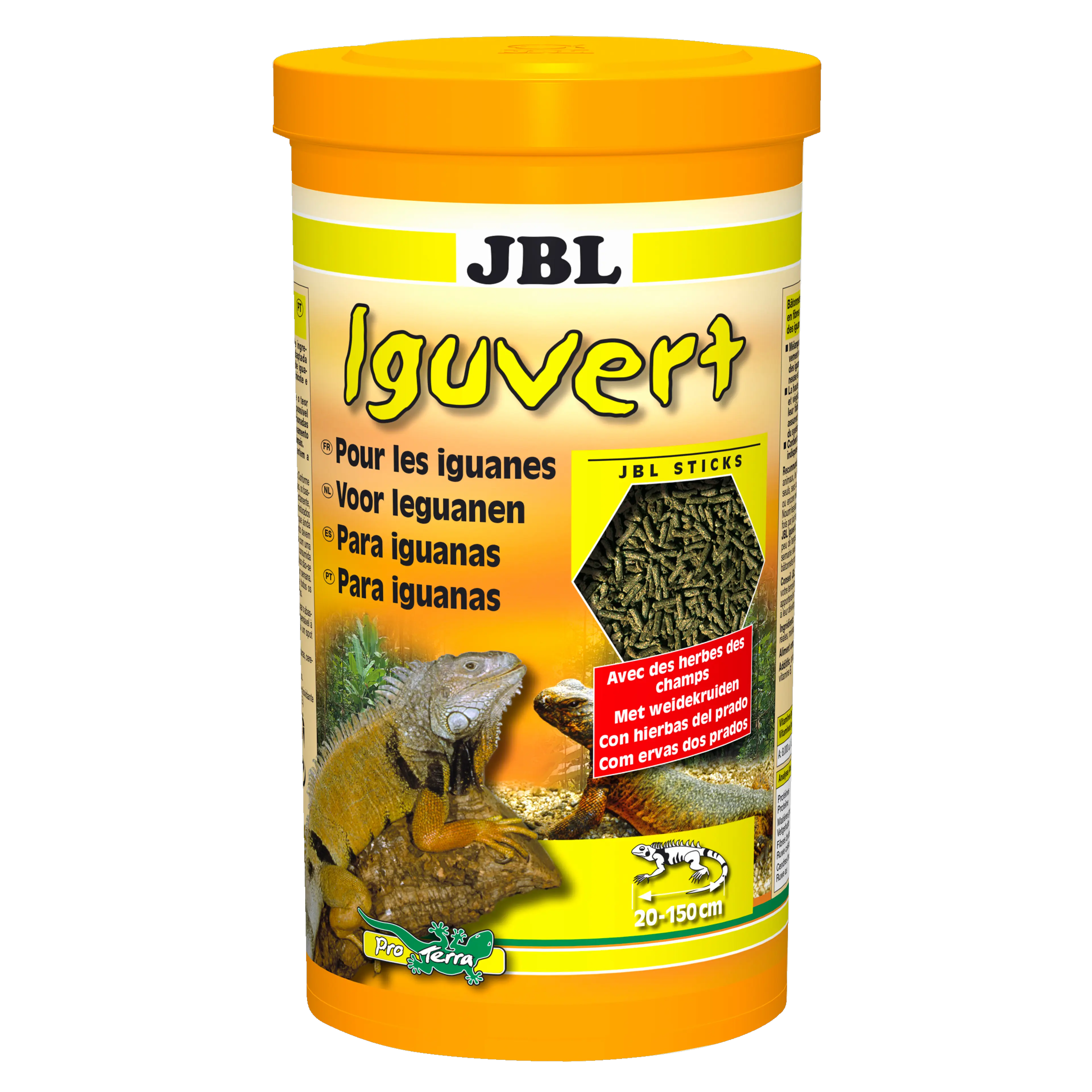 Specially formulated for the nutritional needs of iguanas and other herbivorous lizards: food sticks made from a mixture of purely plant-based raw materials.