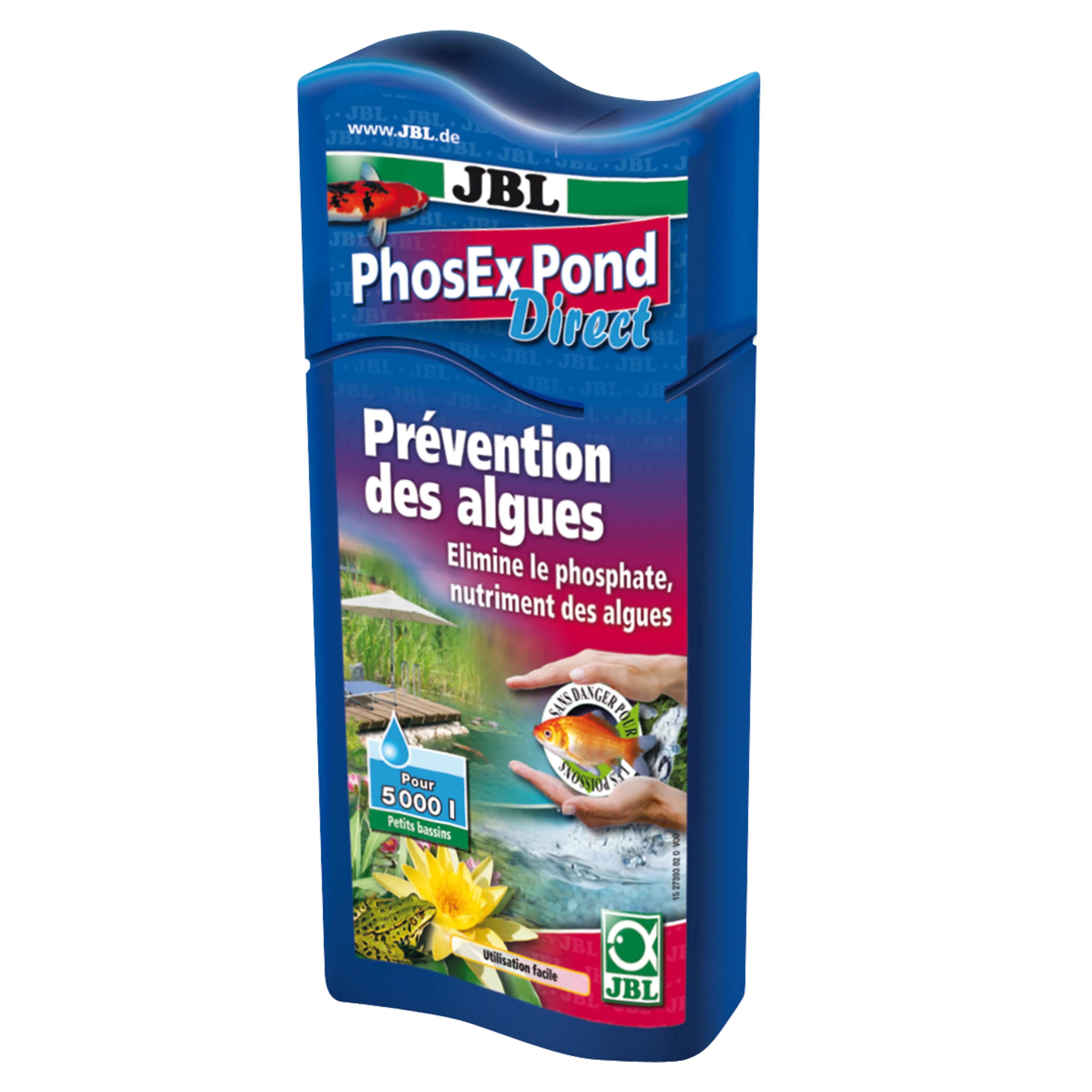 Pour une eau de bassin adaptée aux poissons et aux plantes : élimination fiable du phosphate, nutriment des algues, de l'eau du bassin.