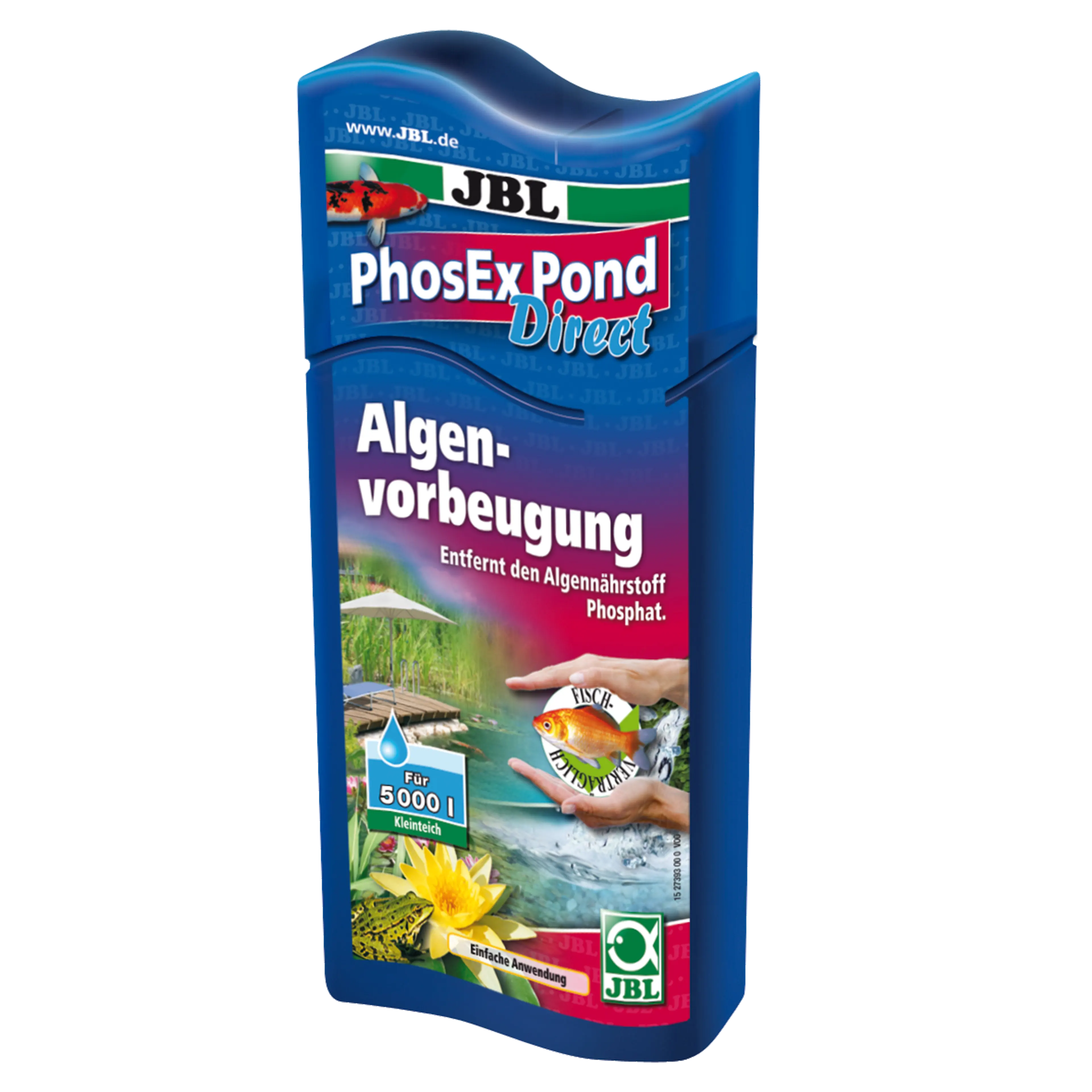 For fish- and plant-friendly pond water: Reliable removal of phosphate, an algae nutrient, from pond water