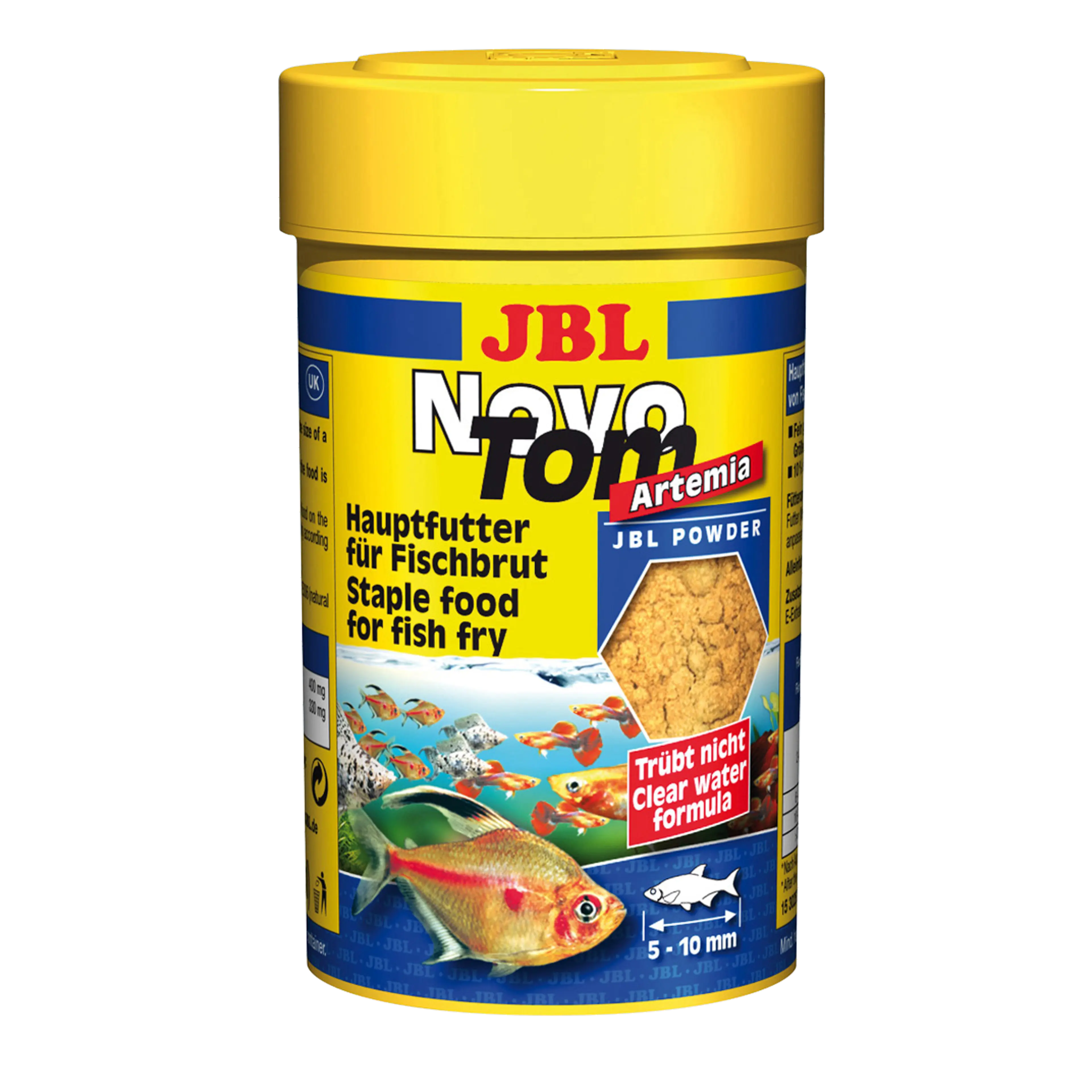 Complete nutrition, optimal growth and beautiful colours thanks to Artemia crustaceans. Powdered food for young livebearing aquarium fish or larger young fish of egg-laying species.