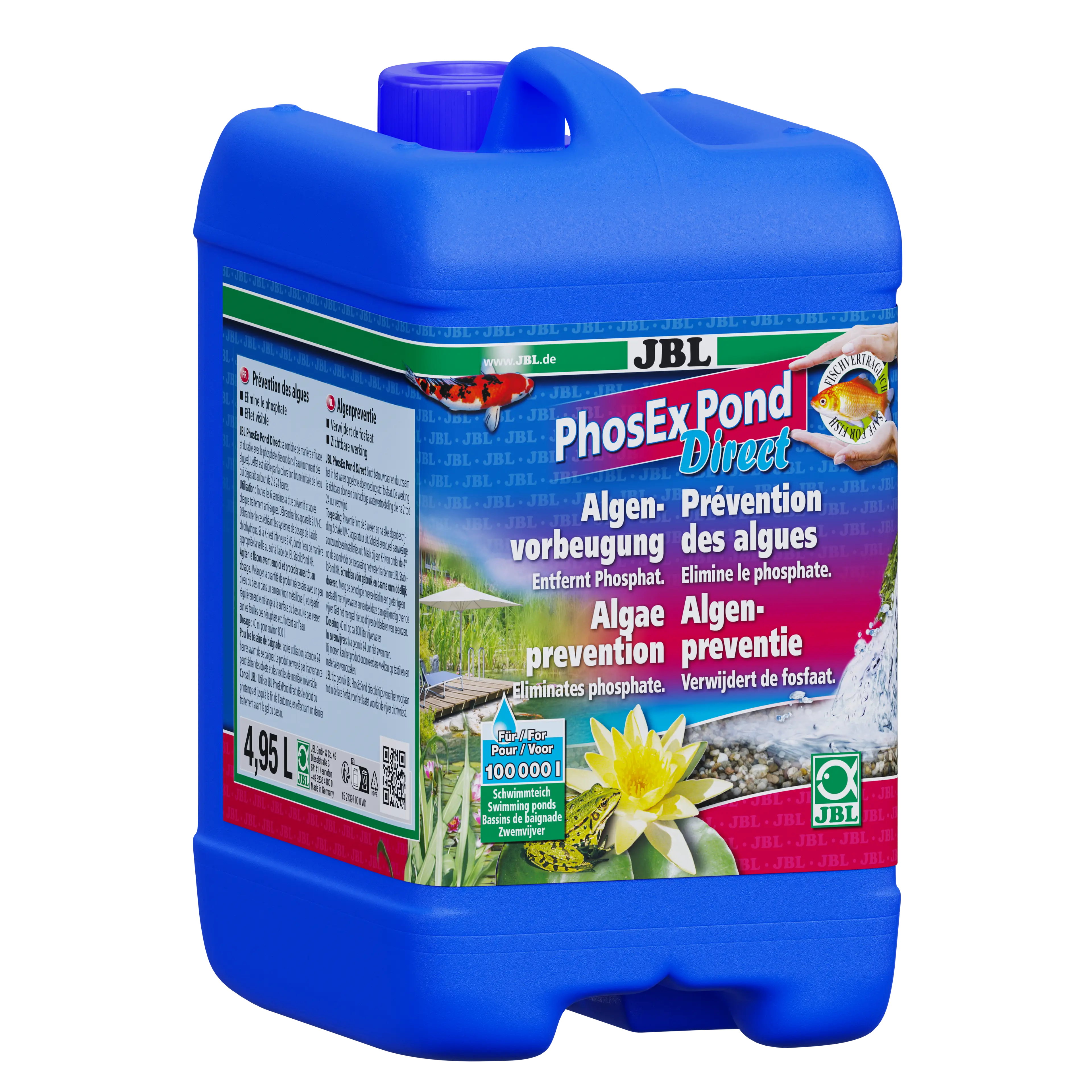 For fish- and plant-friendly pond water: Reliable removal of phosphate, an algae nutrient, from pond water