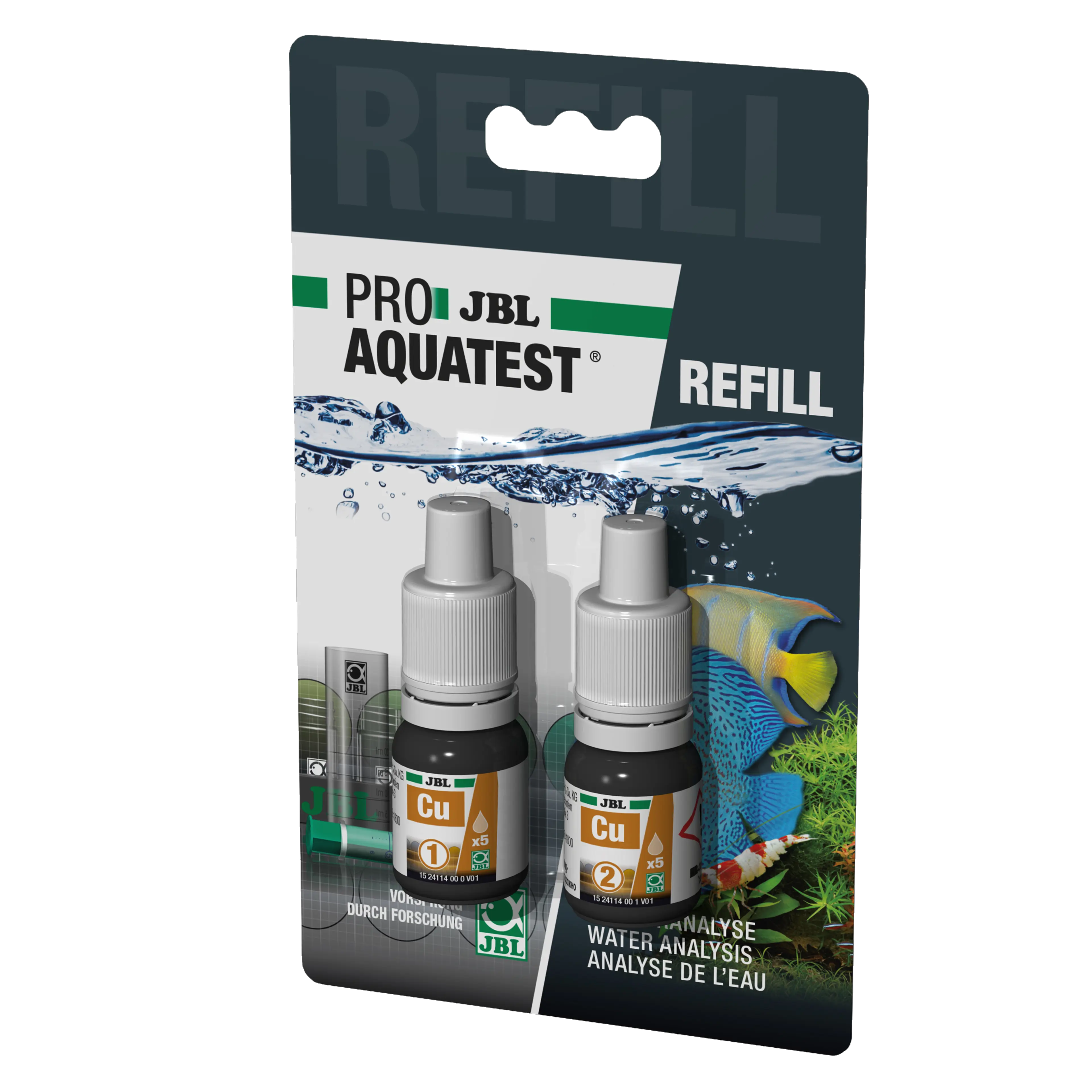 Simple and reliable monitoring of water values in aquariums/ponds. Determination of the optimum copper value for heavy metal control in fresh and salt water.