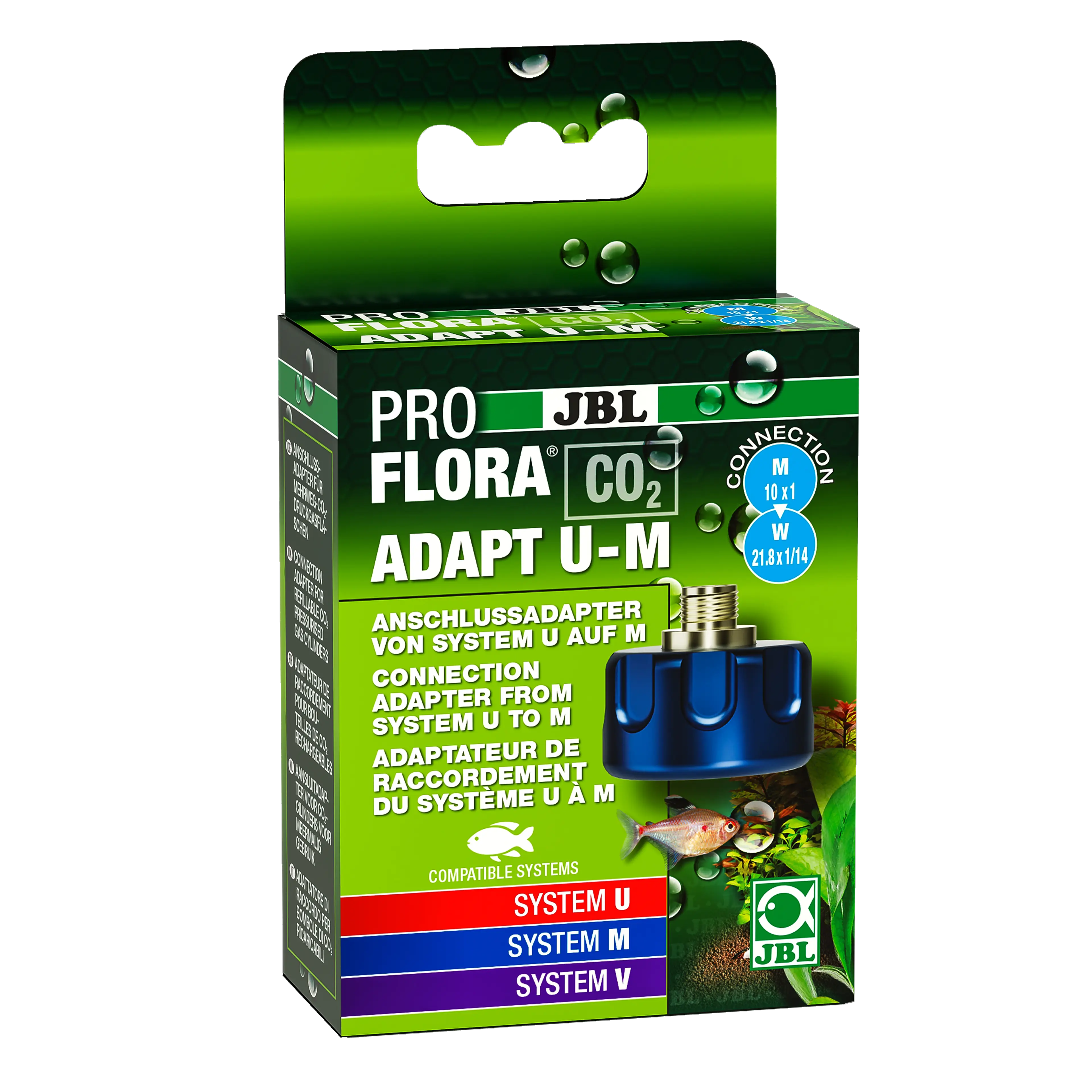 With the help of this adapter, pressure reducers can be mounted from disposable CO2 cylinders (U system) to reusable CO2 cylinders (M system).