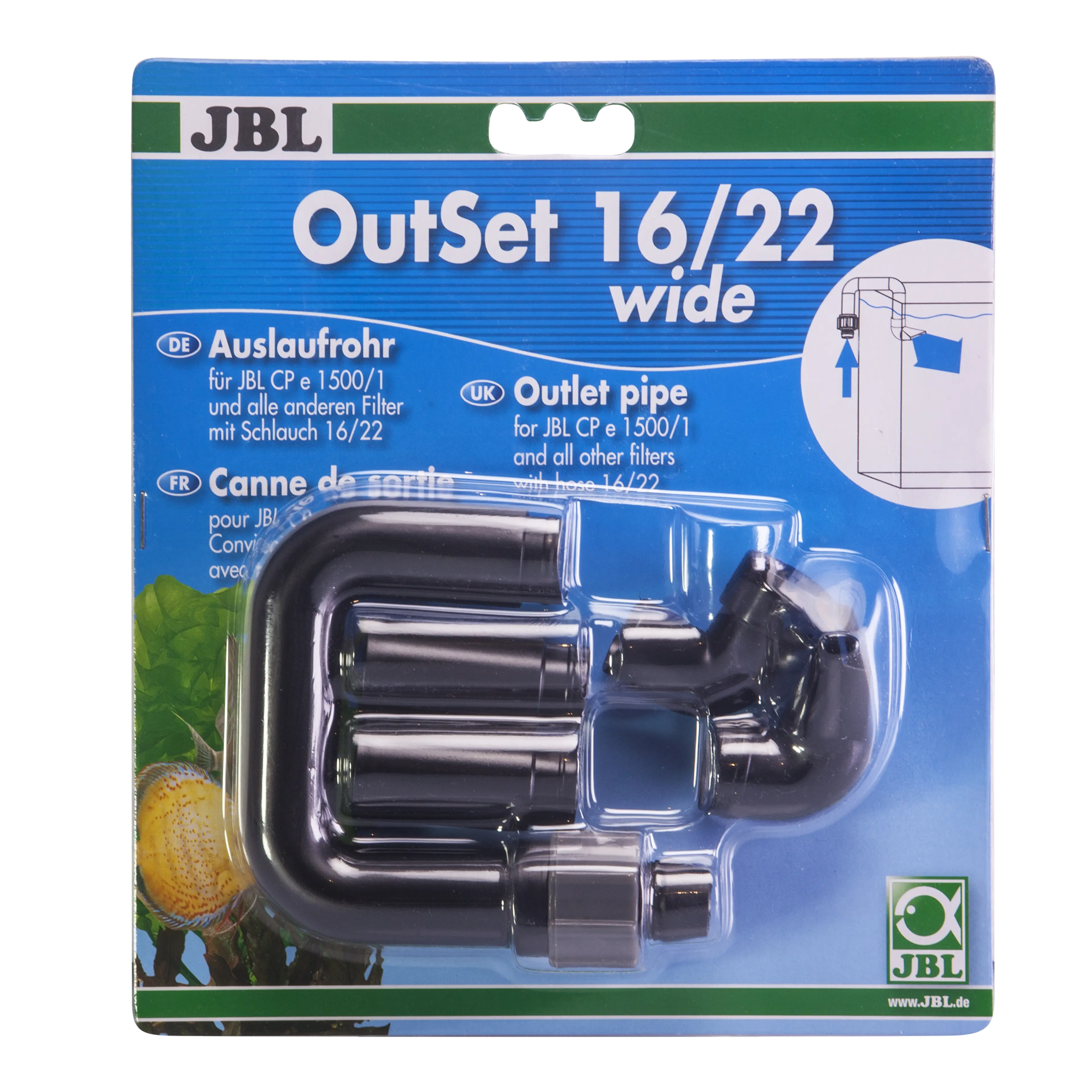 Accessories for external filters: Outlet pipe with wide jet for CristalProfi e external filters and other filters with hose