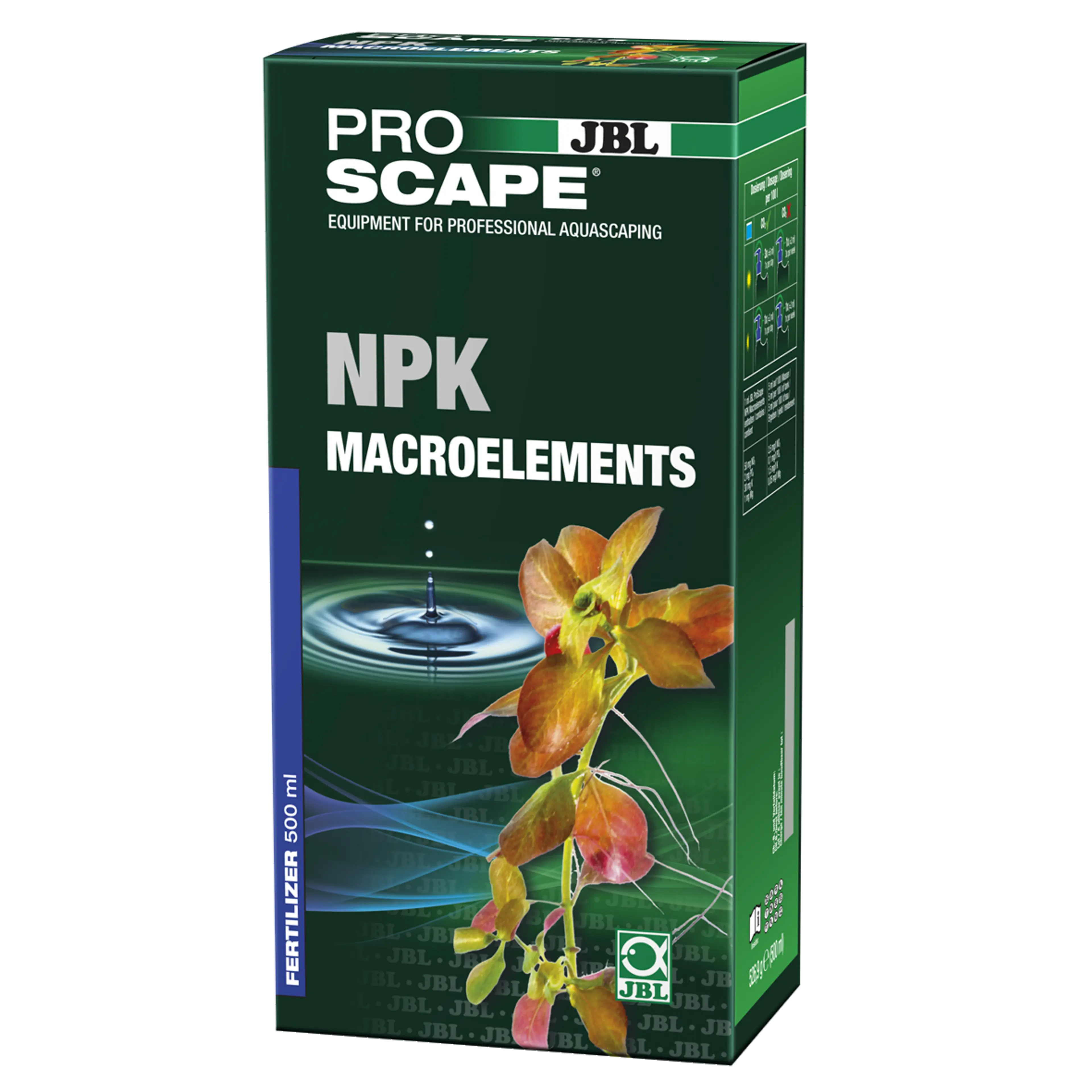 Additional nutrients for plants: Supplementary fertiliser with 3 components (N = nitrogen; P = phosphorus; K = potassium) for aquascaping aquariums