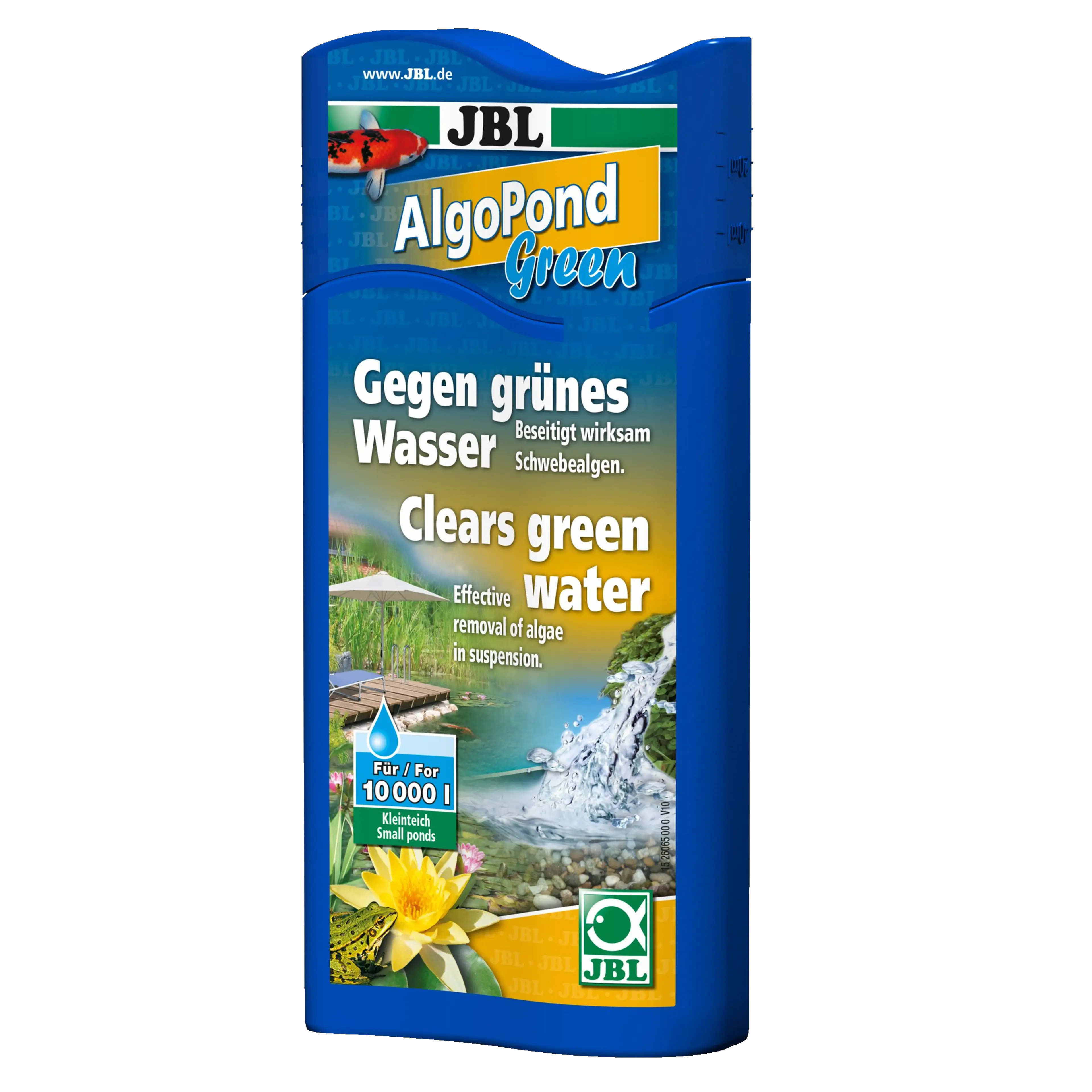 For fast and effective control of all types of floating algae (green water) in garden ponds