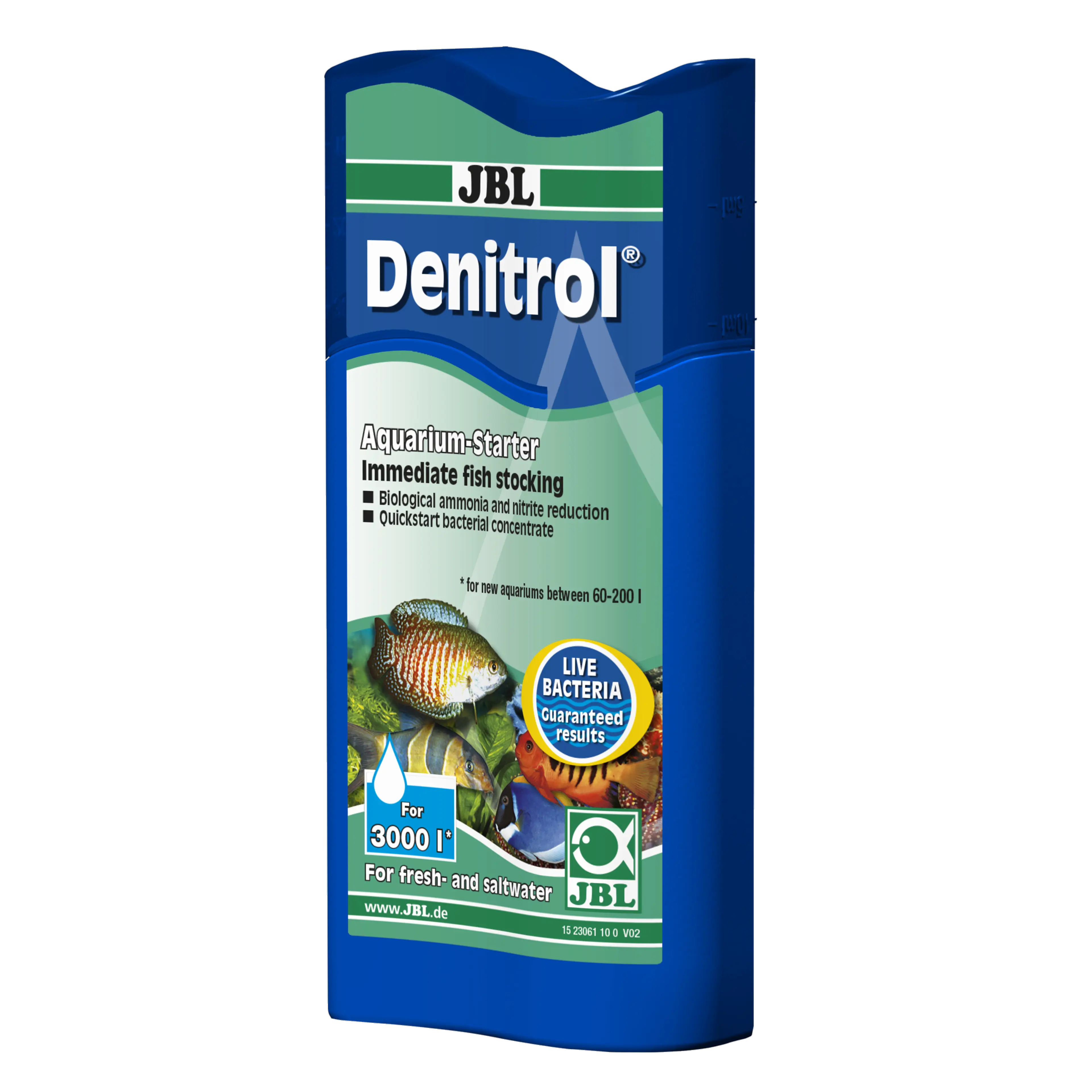 Adds millions of beneficial, autotrophic and pollutant-degrading bacterial strains to the aquarium water, allowing fish to be introduced immediately. Highly recommended after the use of medication and complete cleaning.