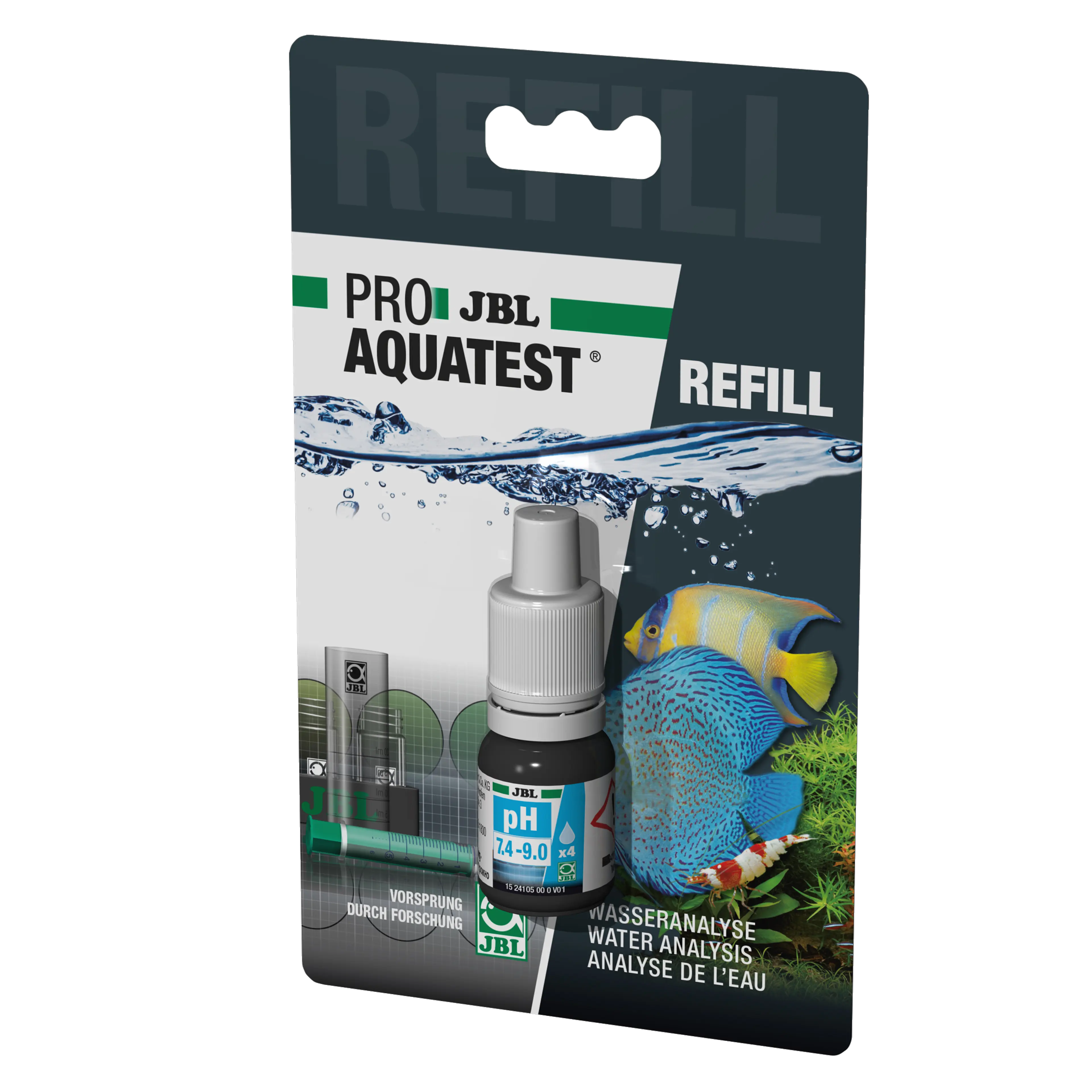 Simple and reliable monitoring of water values in aquariums and ponds. Determination of the optimum pH value for fresh and salt water.