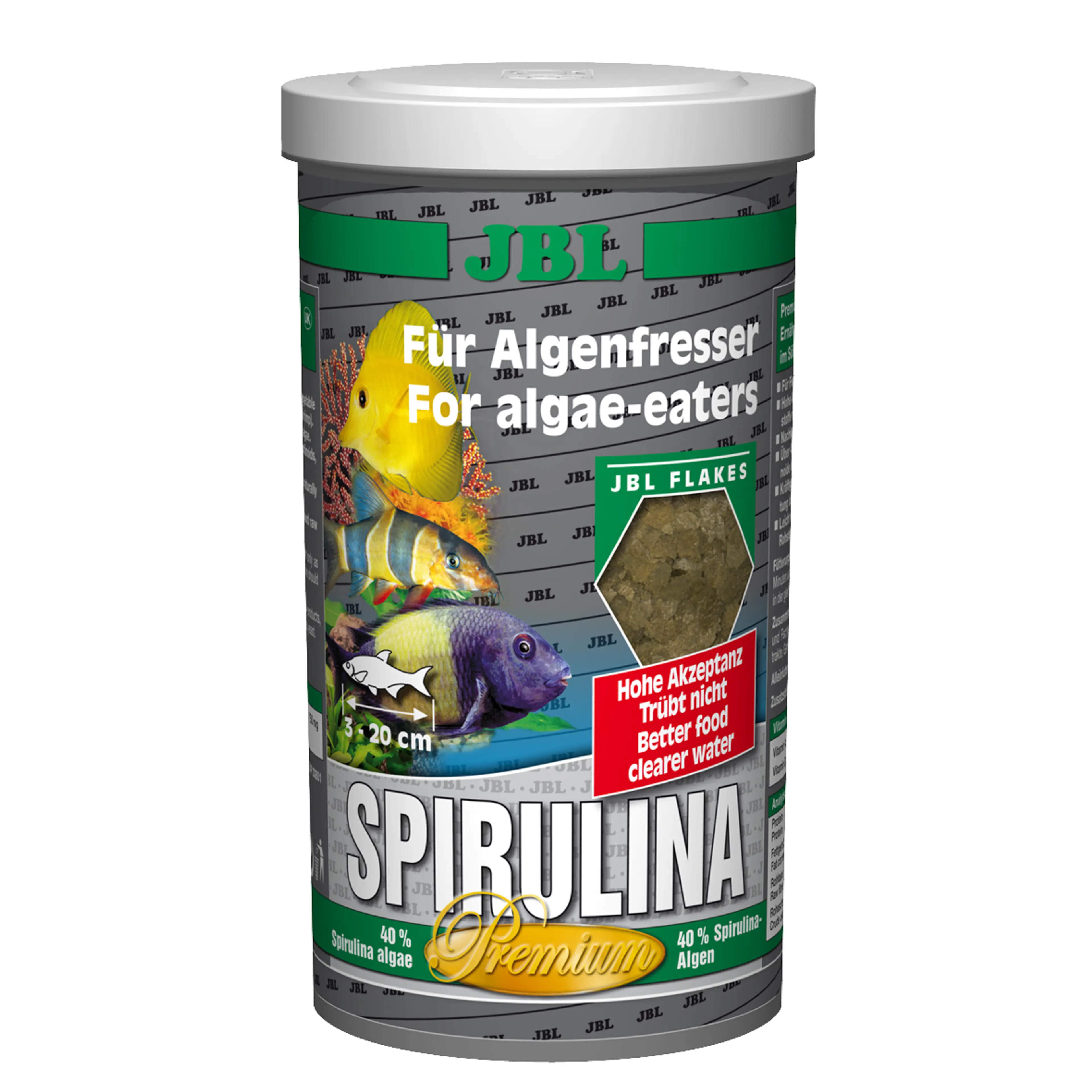 Maximum algae content for healthy nutrition: Complete nutrition and optimal growth of algae-eating freshwater and saltwater fish