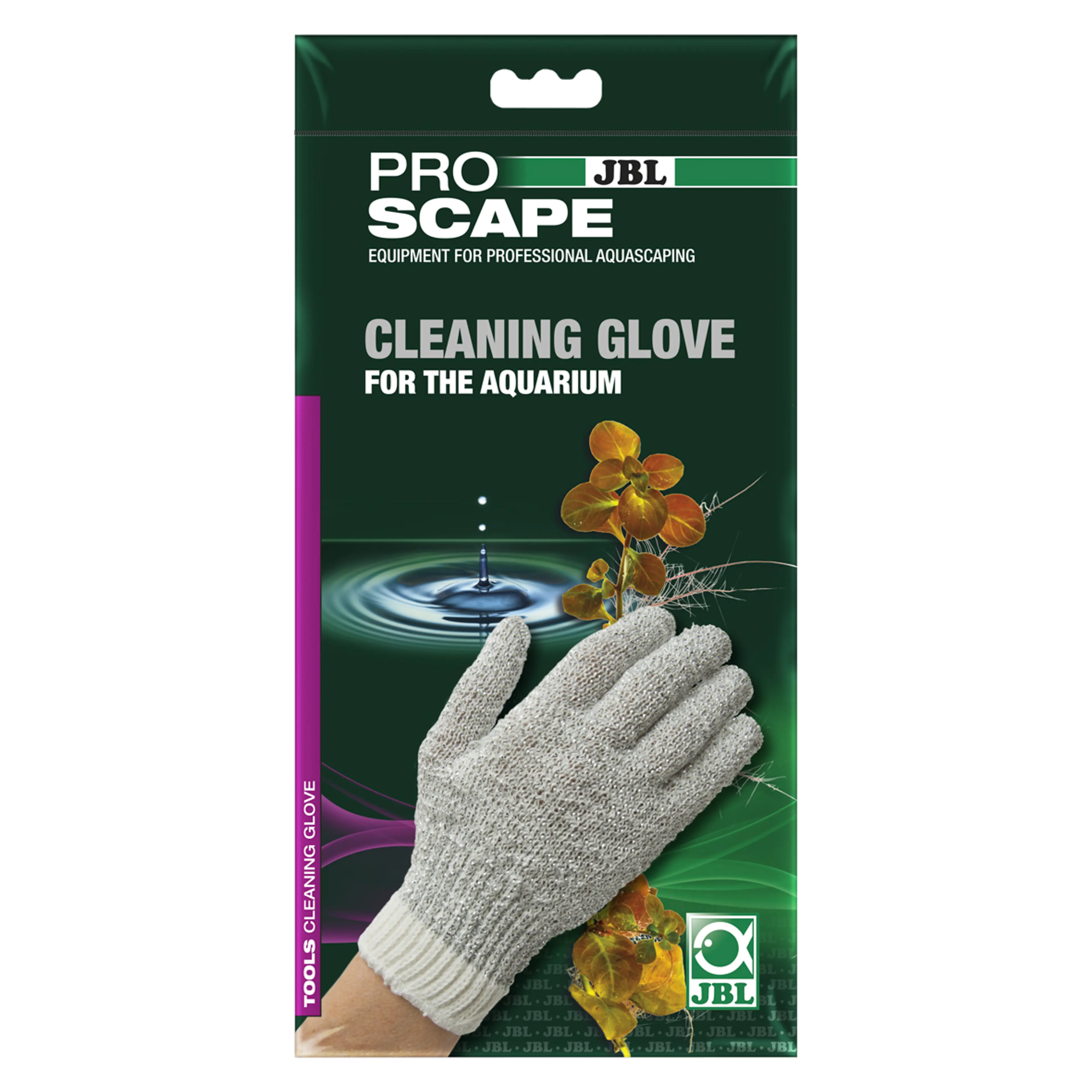 Effortless removal of algae growth and deposits: aquarium glove with metal threads for cleaning glass and objects