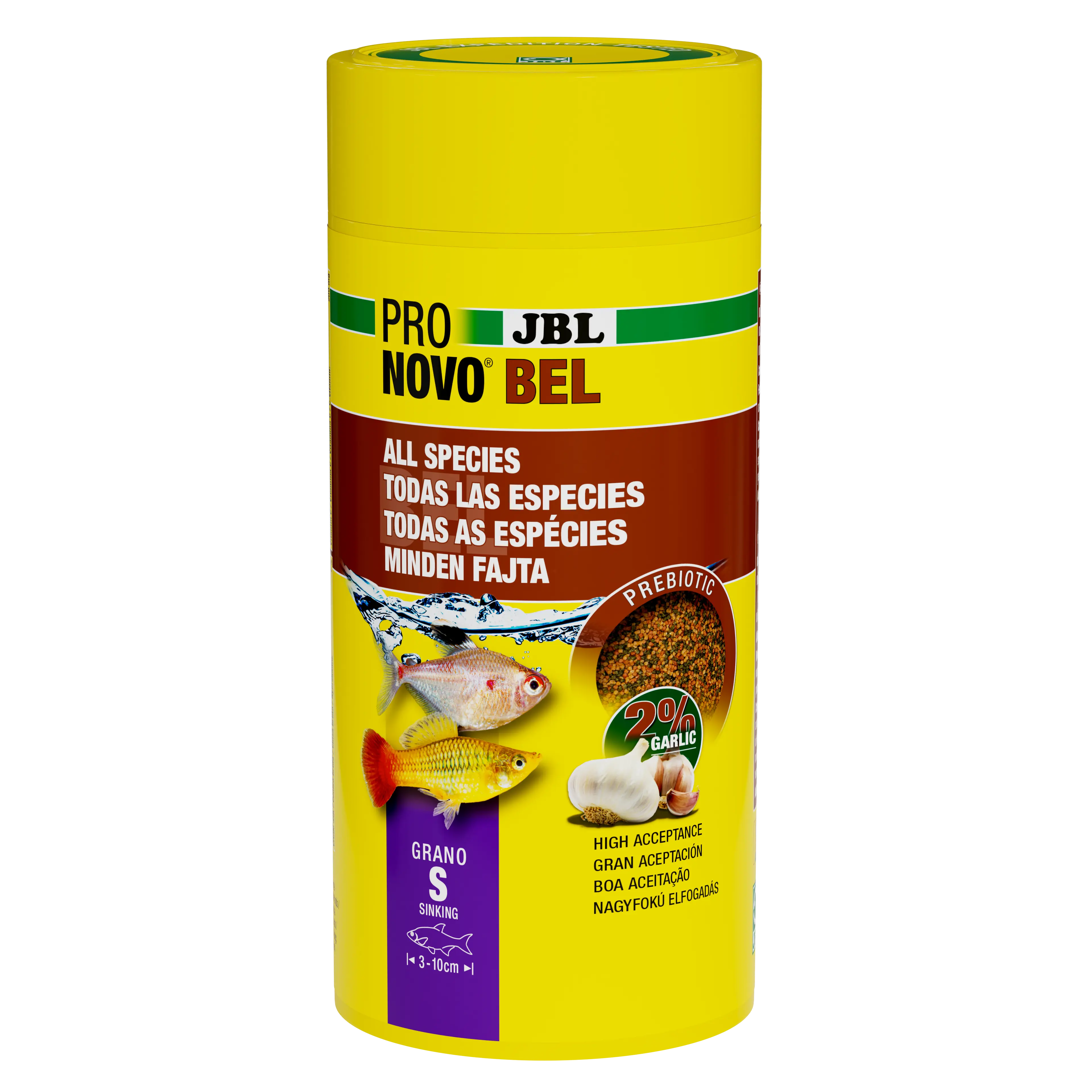 Prebiotic aquarium fish food with garlic: Special fibre in the food provides the beneficial intestinal bacteria with nourishment for healthy digestion.