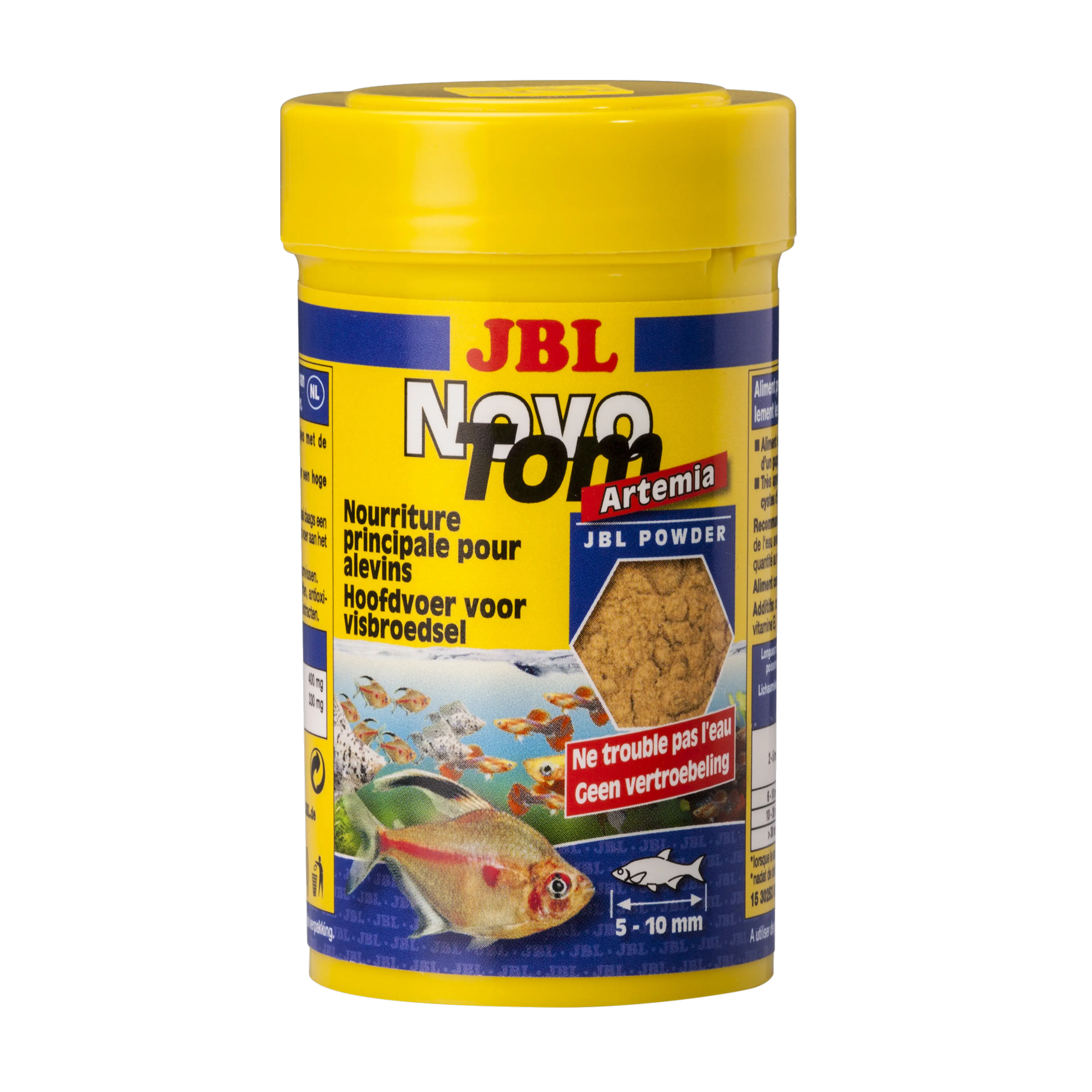 Complete nutrition, optimal growth and beautiful colours thanks to Artemia crustaceans. Powdered food for young livebearing aquarium fish or larger young fish of egg-laying species.