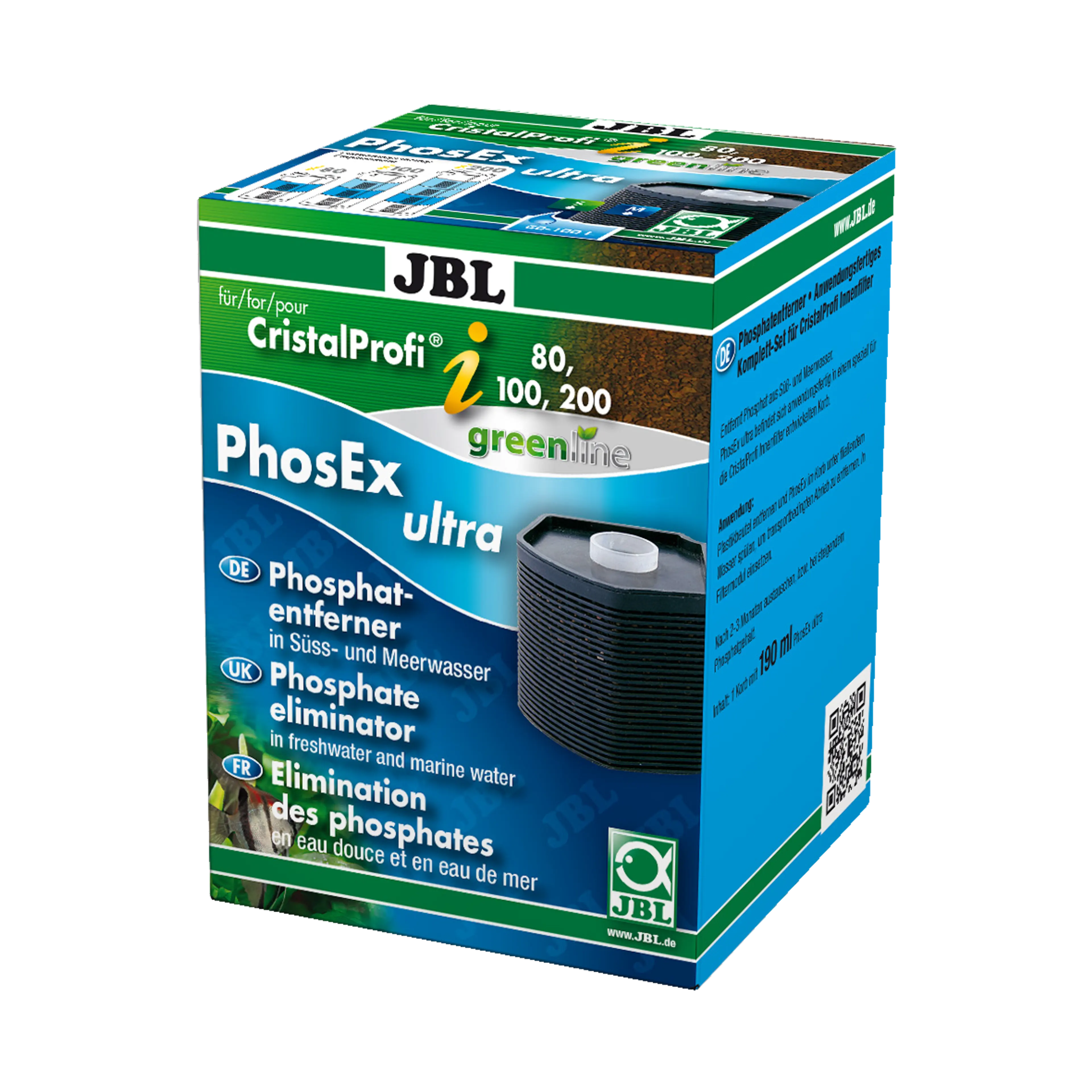 Solves algae problems by removing phosphate, the nutrient that feeds algae, from the aquarium water.
