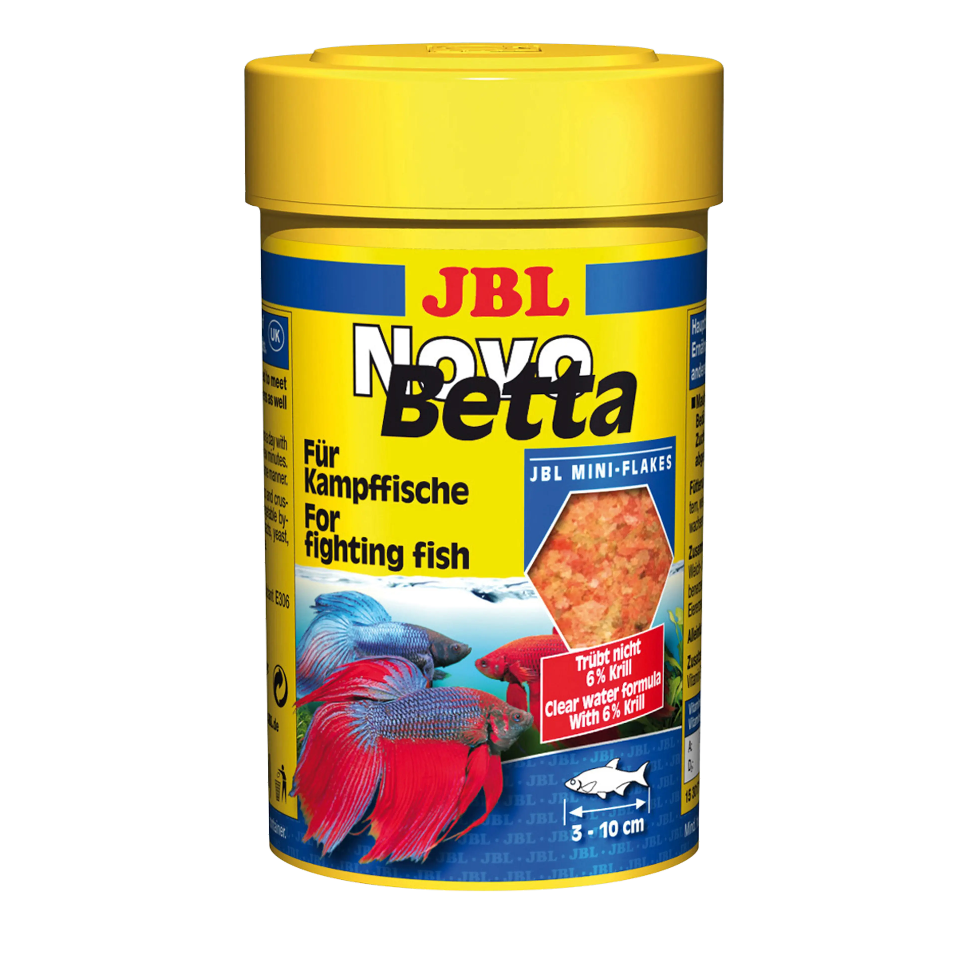 Alimentación completa,  crecimiento óptimo y colores vivos de los peces luchadores: materias primas seleccionadas que favorecen la intensidad del colorido.