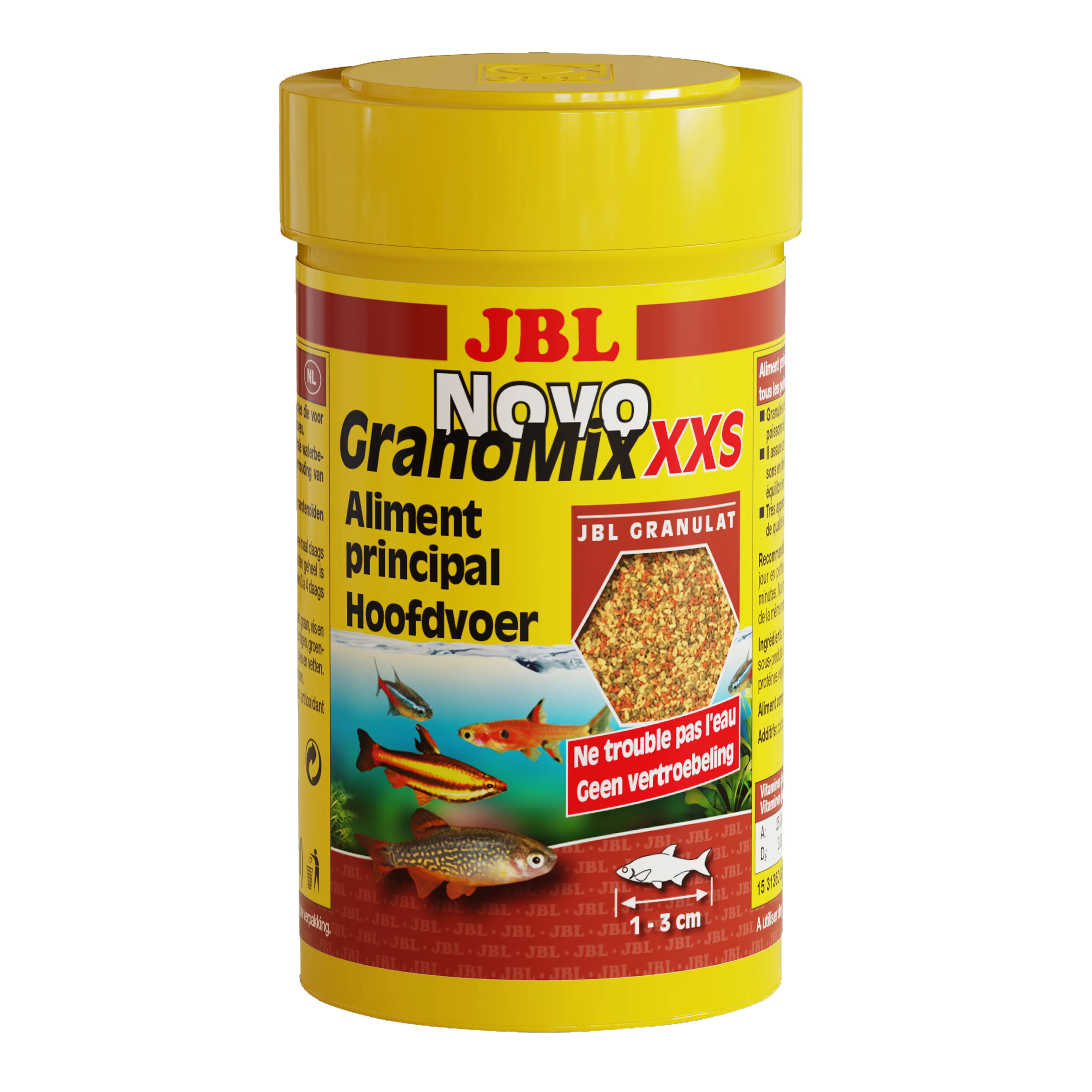 Alimentation parfaite et complète pour les petits poissons tels que les néons, les mini-poissons, les barbeaux nains et autres poissons mesurant entre 1 et 3 cm de long.