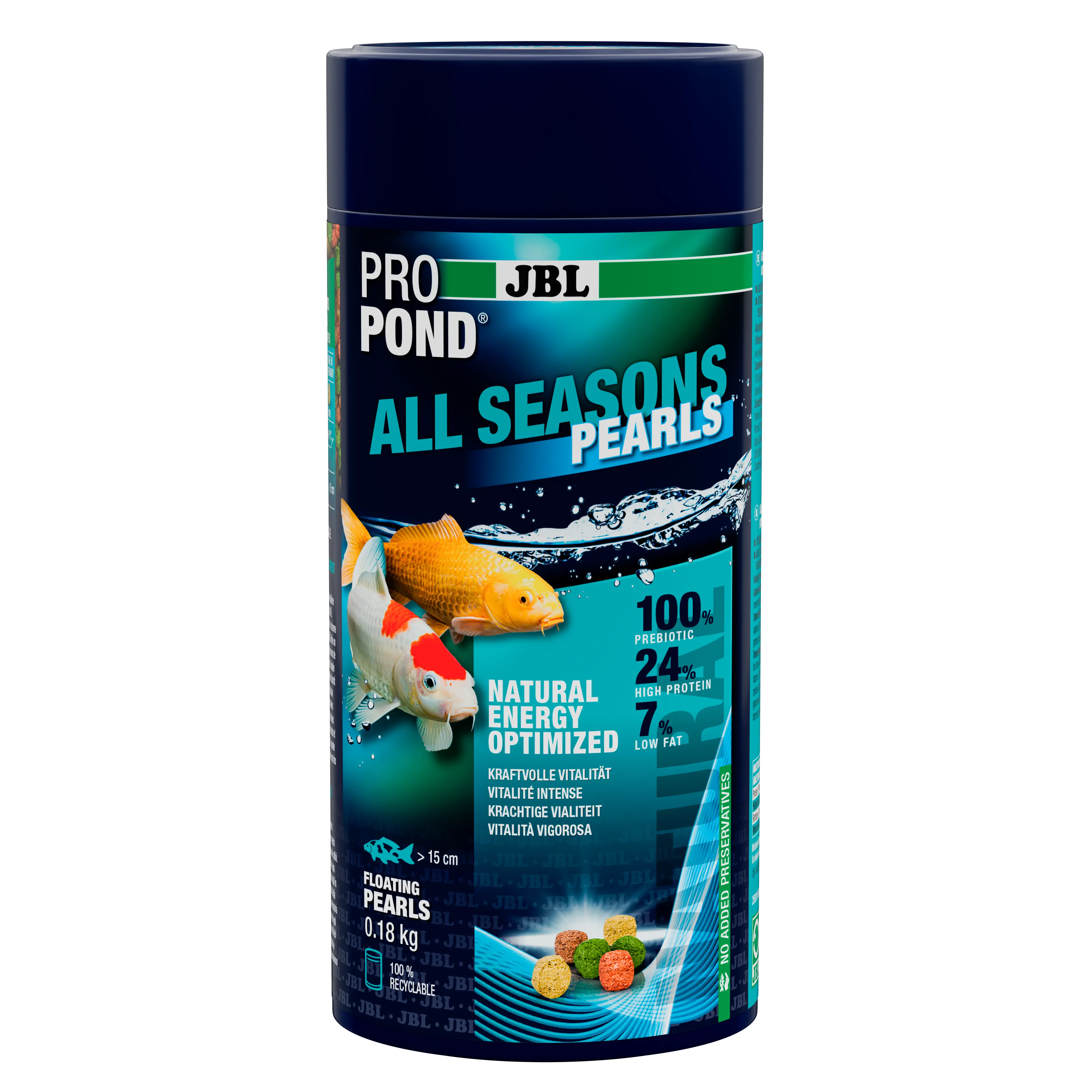 Provides a balanced feed mix for healthy pond fish in all seasons (at water temperatures of 10–25 °C).