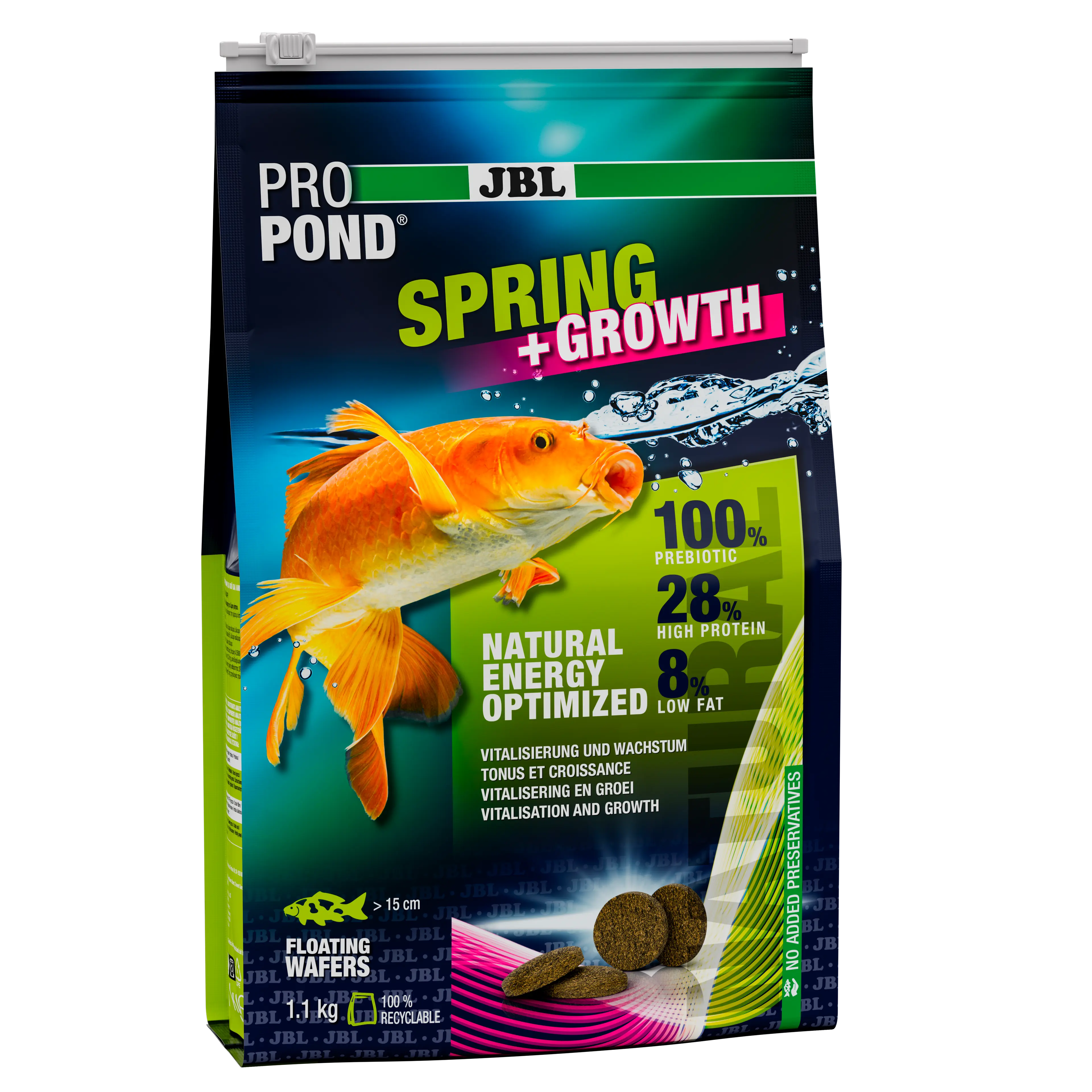 Rebuilds strength after winter rest and promotes growth (at a water temperature of 10–20 °C)