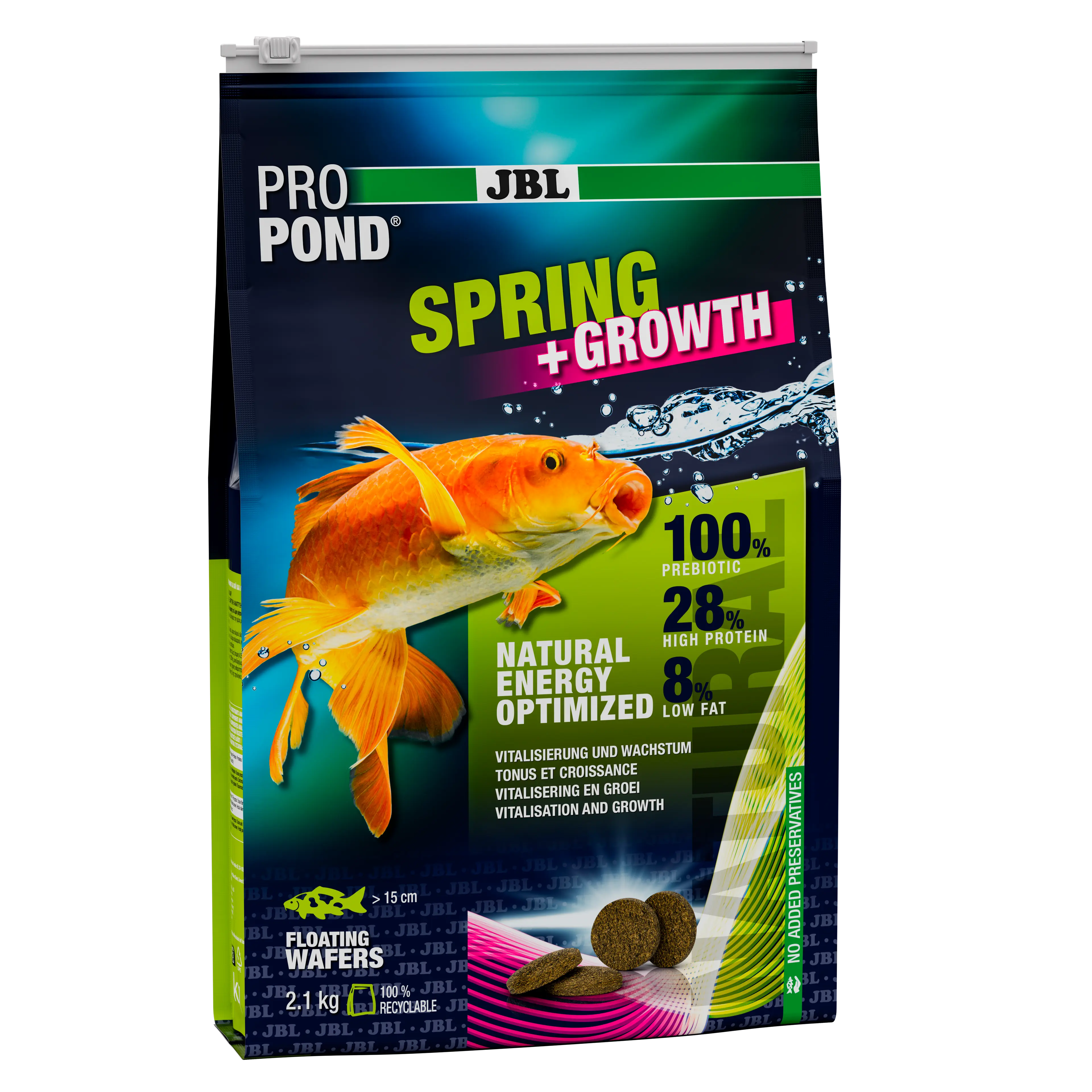 Rebuilds strength after winter rest and promotes growth (at a water temperature of 10–20 °C)