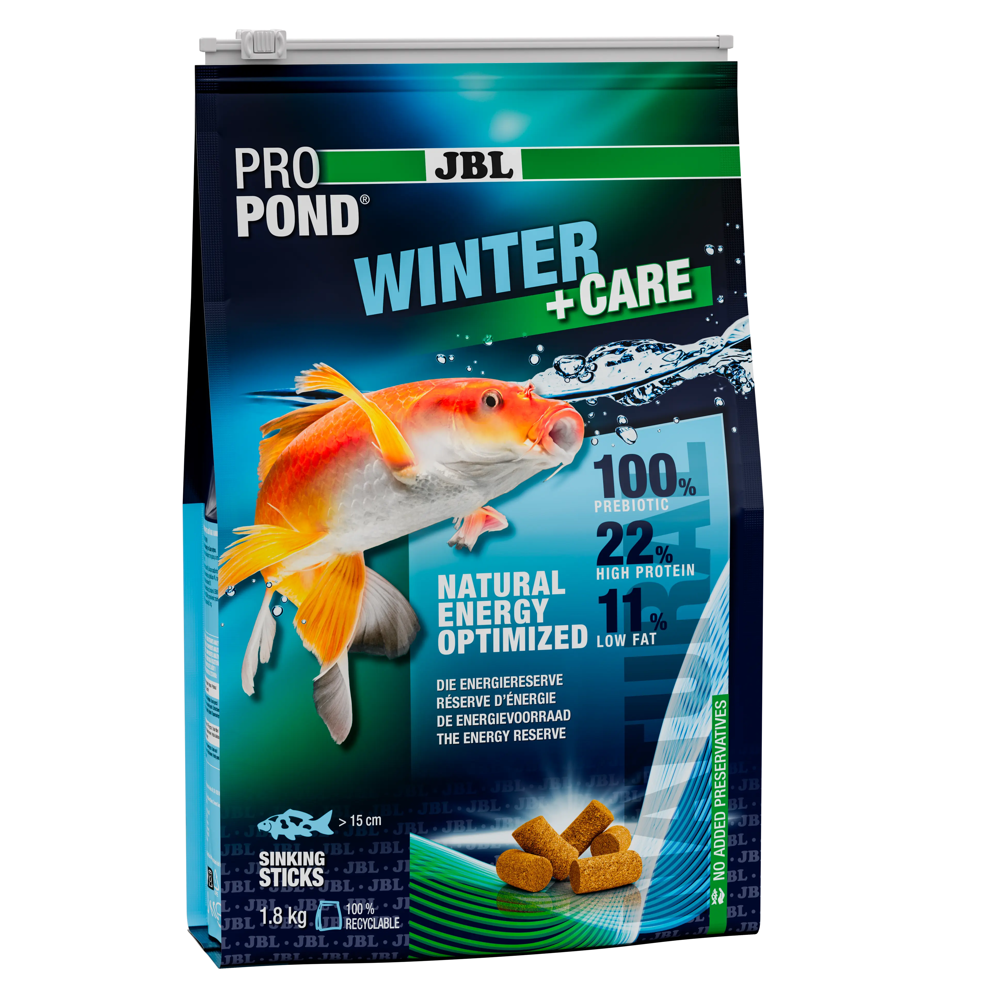 Provides optimal energy reserves at low winter temperatures (between 5 and 15 °C) thanks to its easily digestible formula.