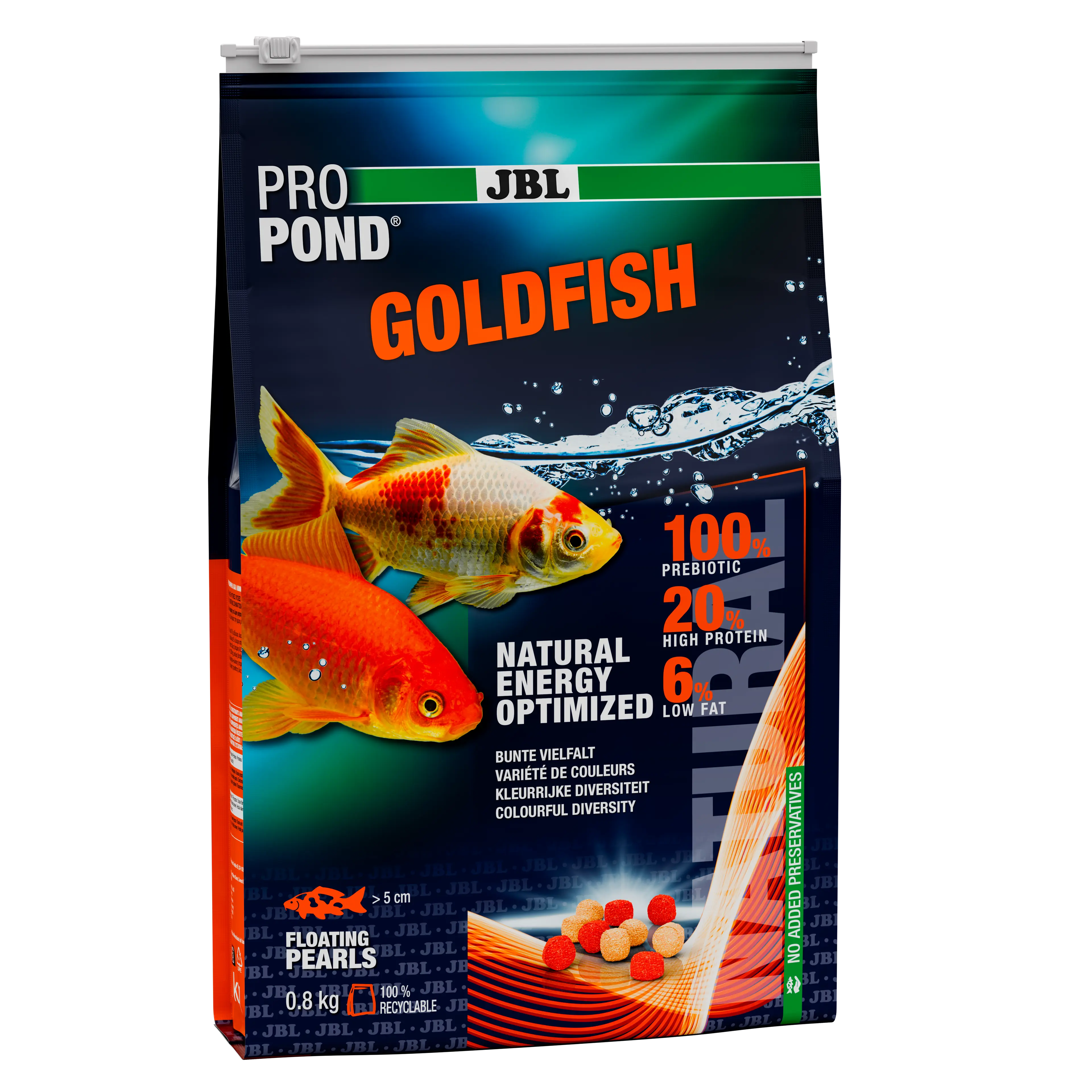 Balanced nutrition for healthy goldfish with vibrant colours (at a water temperature of 10–30 °C)